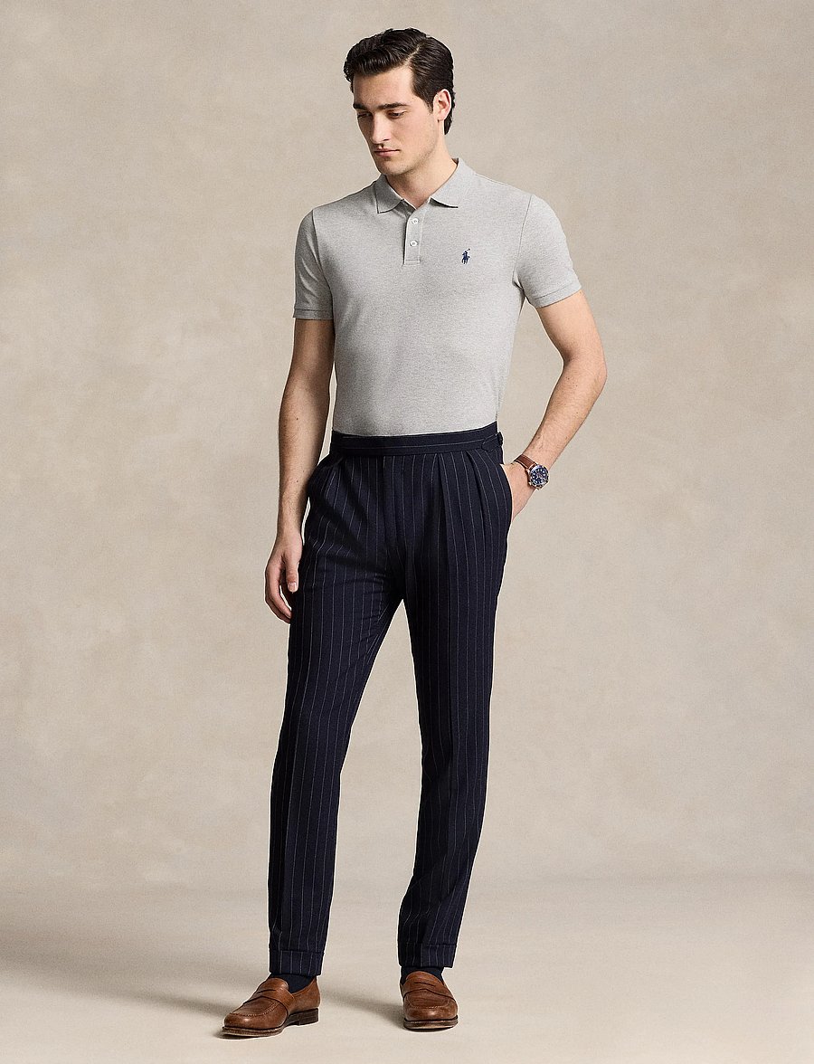 Polo Ralph Lauren - Custom Slim Fit Stretch Mesh Polo Shirt - lühikeste varrukatega polod - andover heather/c - 0
