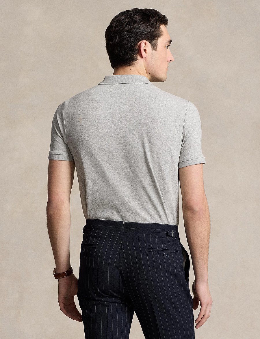 Polo Ralph Lauren - Custom Slim Fit Stretch Mesh Polo Shirt - lühikeste varrukatega polod - andover heather/c - 2