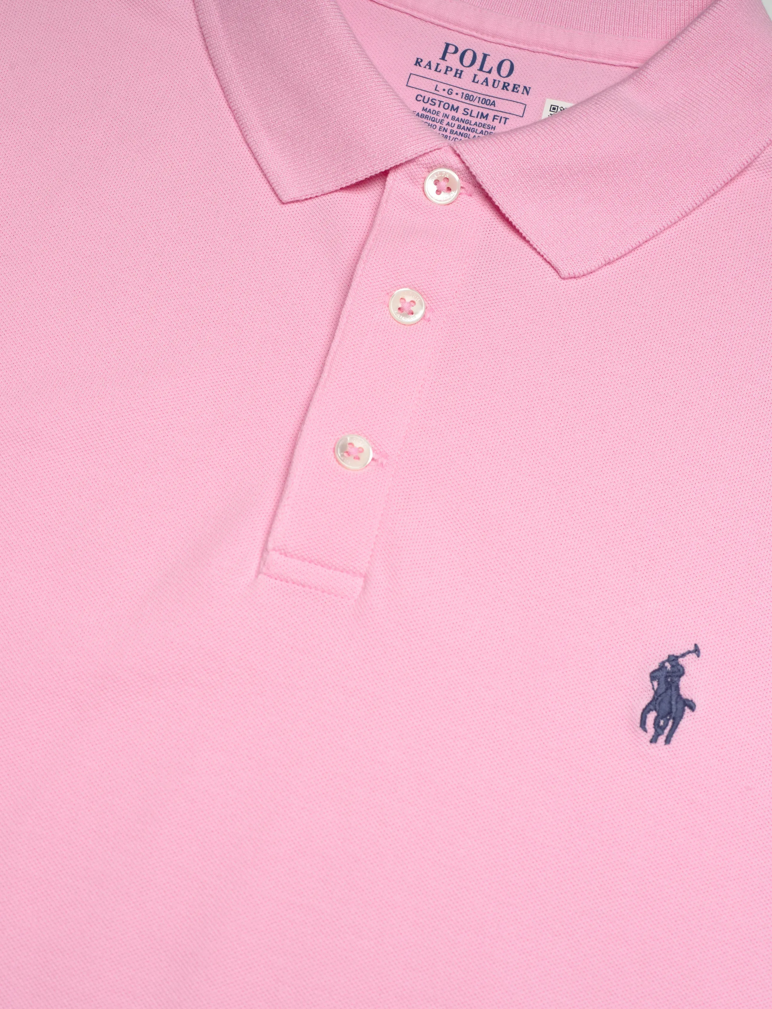 Polo Ralph Lauren - Custom Slim Fit Stretch Mesh Polo Shirt - kortærmede poloer - carmel pink/c7532 - 4