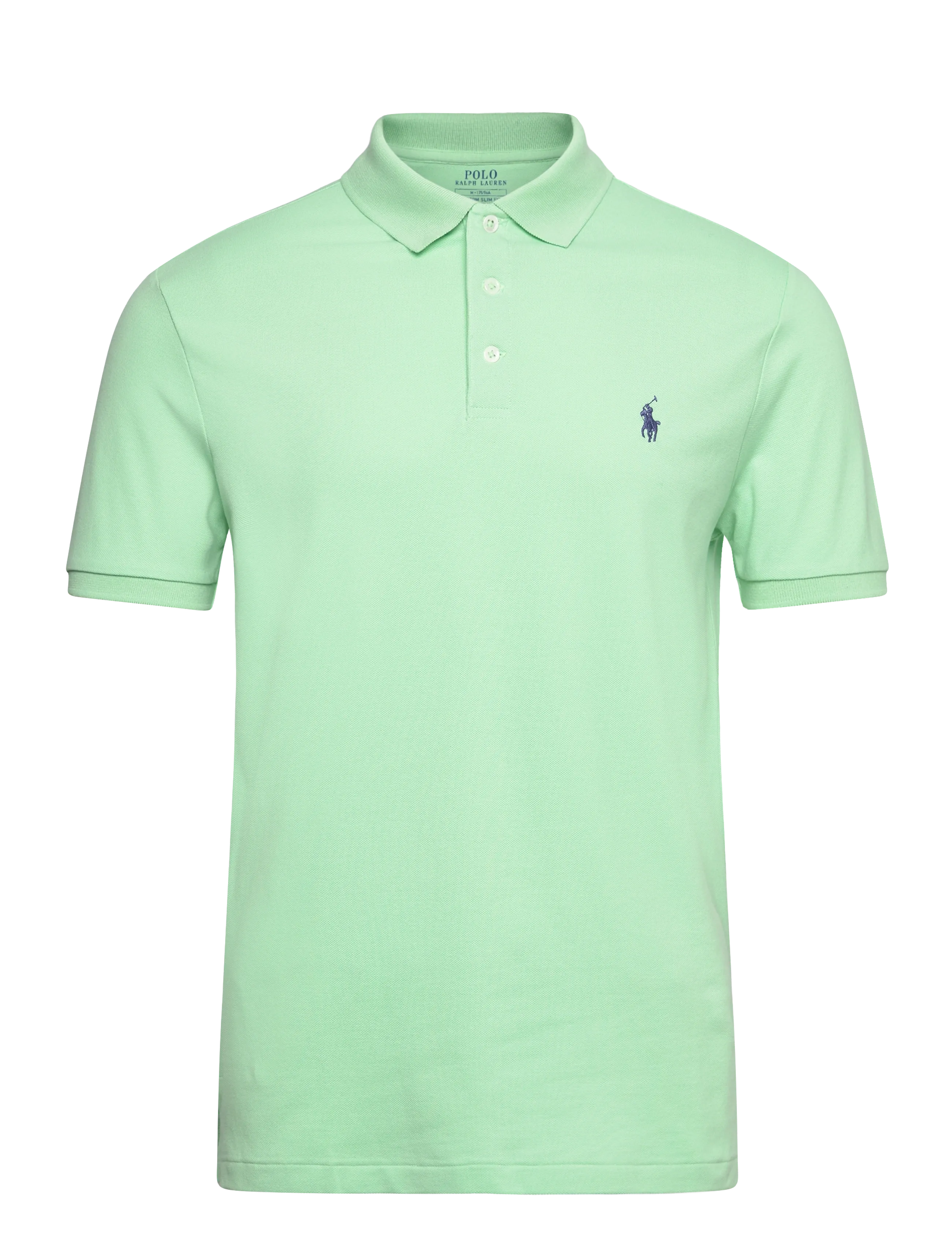 Custom Slim Fit Stretch Mesh Polo Shirt - PASTEL MINT/C7532