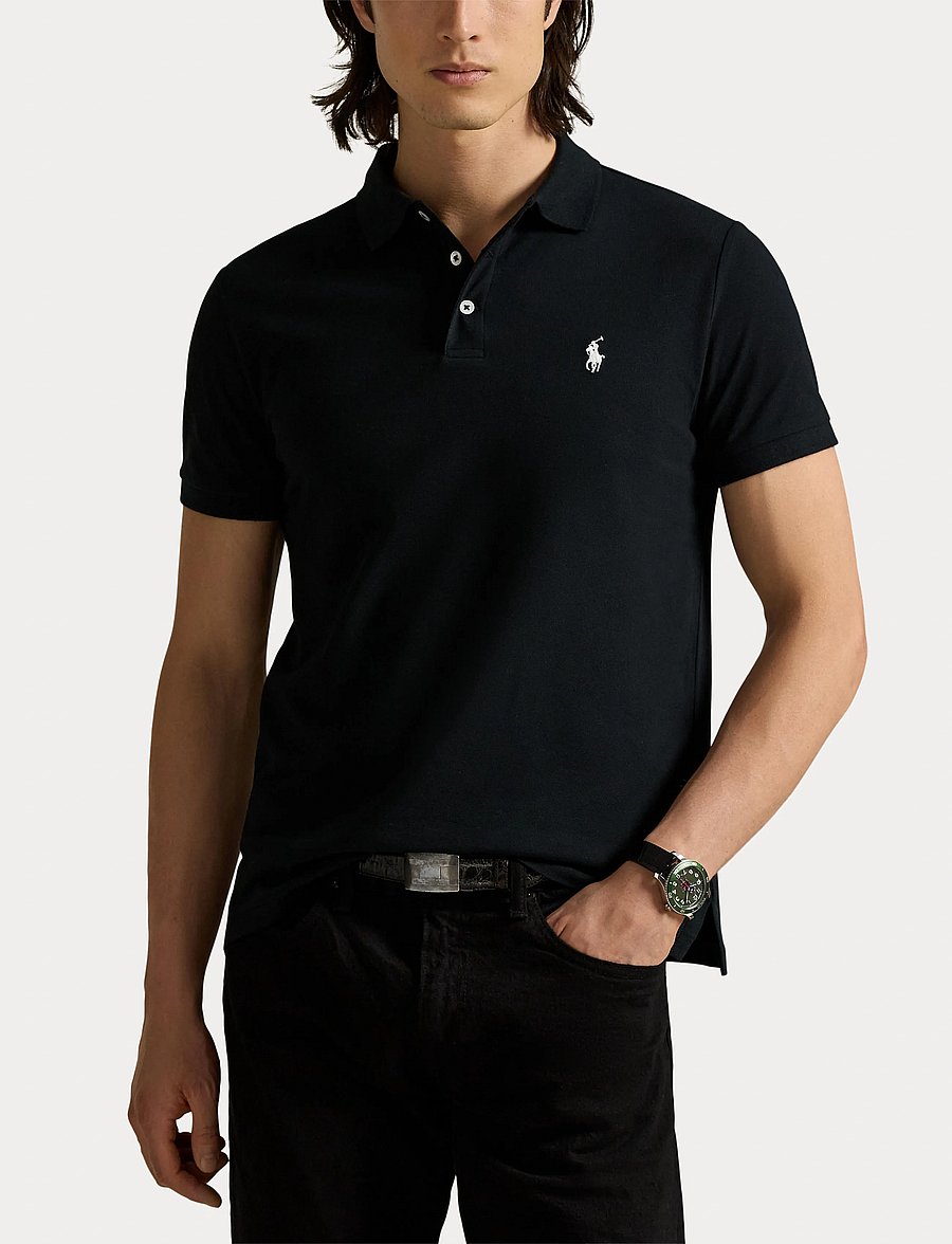 Polo Ralph Lauren - Custom Slim Fit Stretch Mesh Polo Shirt - lühikeste varrukatega polod - polo black/c1730 - 5