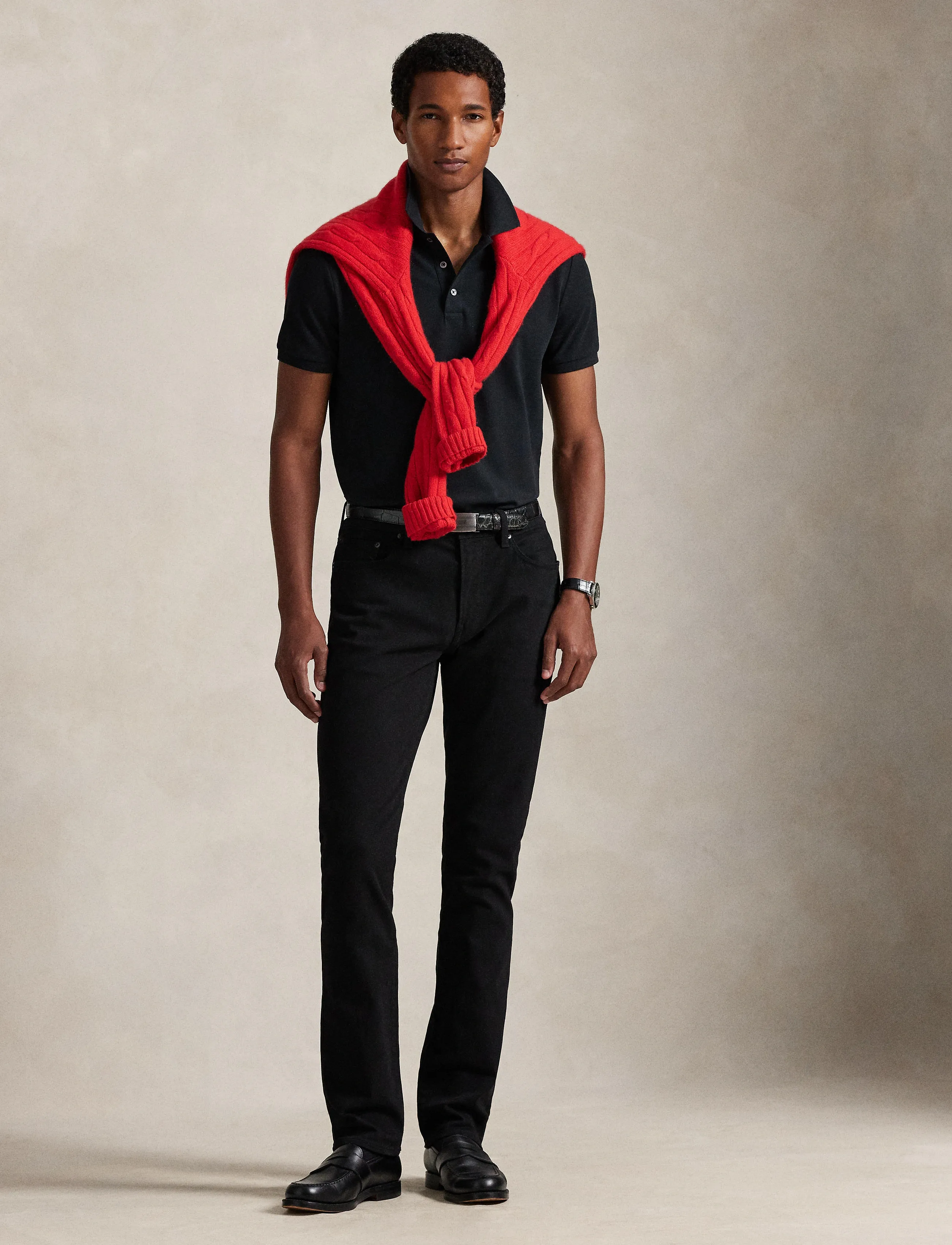 Polo Ralph Lauren Custom Slim Fit Stretch Mesh Polo Shirt, XXL, Black, Poloer > Kortærmede, Herre