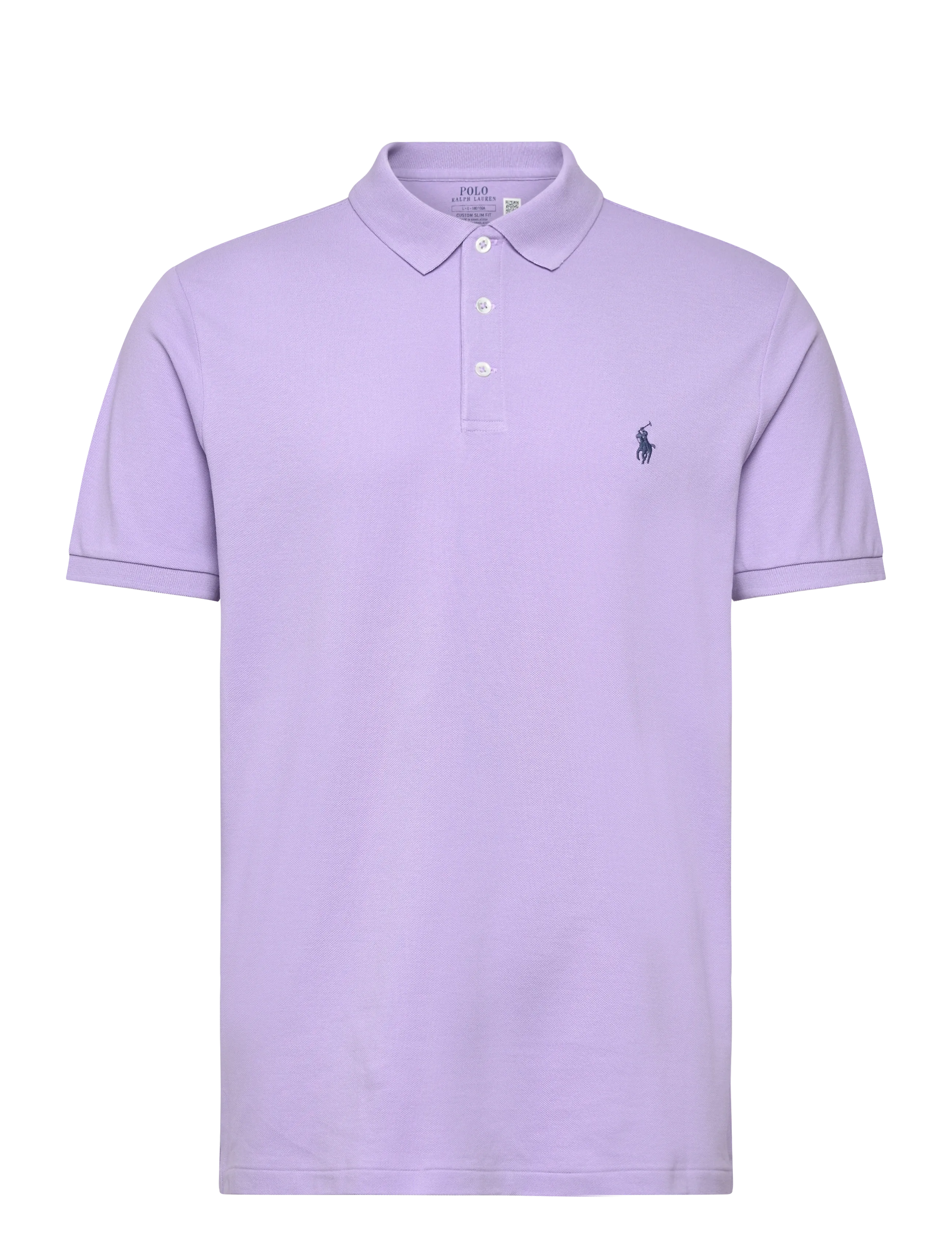 Custom Slim Fit Stretch Mesh Polo Shirt - POWDER PURPLE/C75