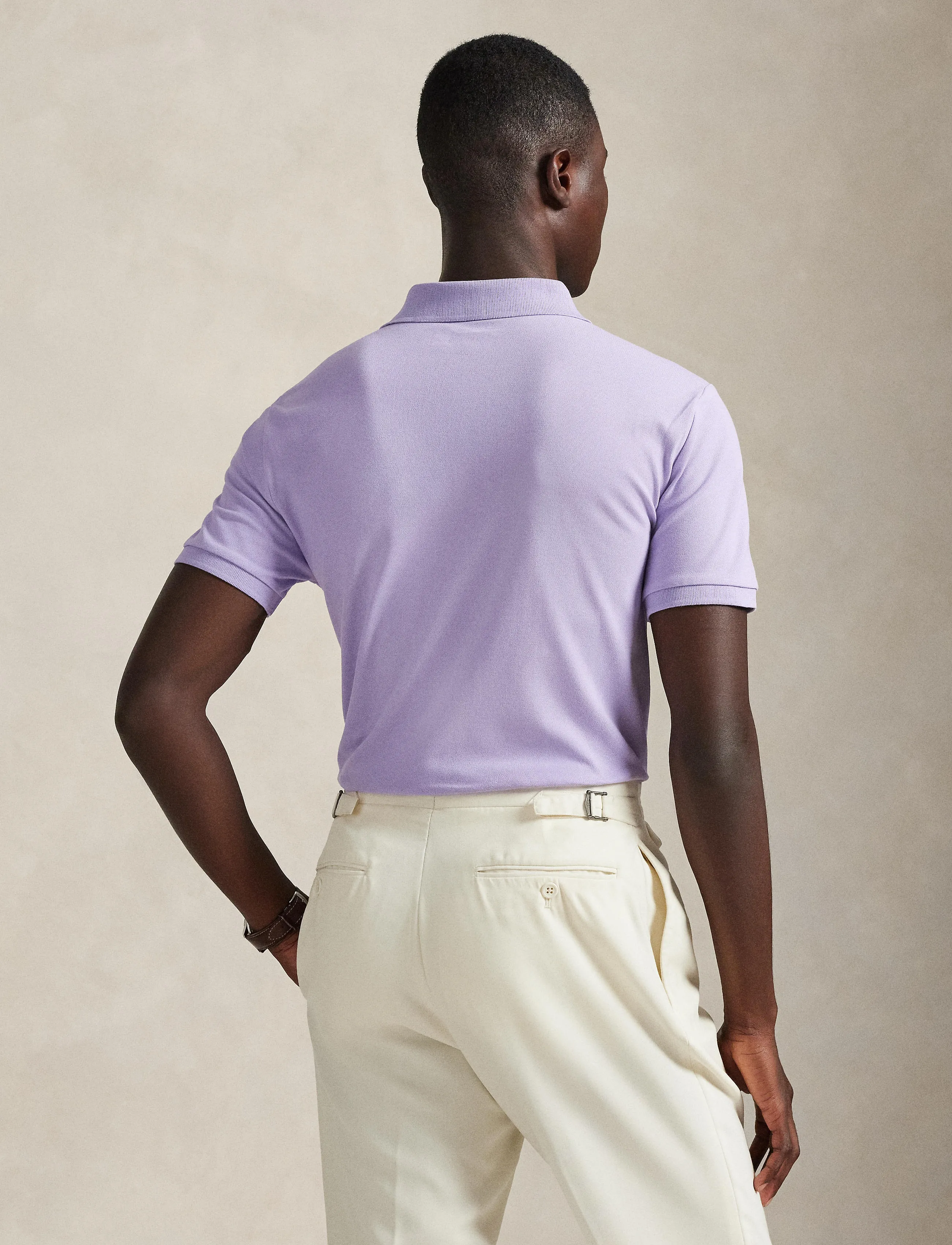 Polo Ralph Lauren - Custom Slim Fit Stretch Mesh Polo Shirt - kortærmede poloer - powder purple/c75 - 3