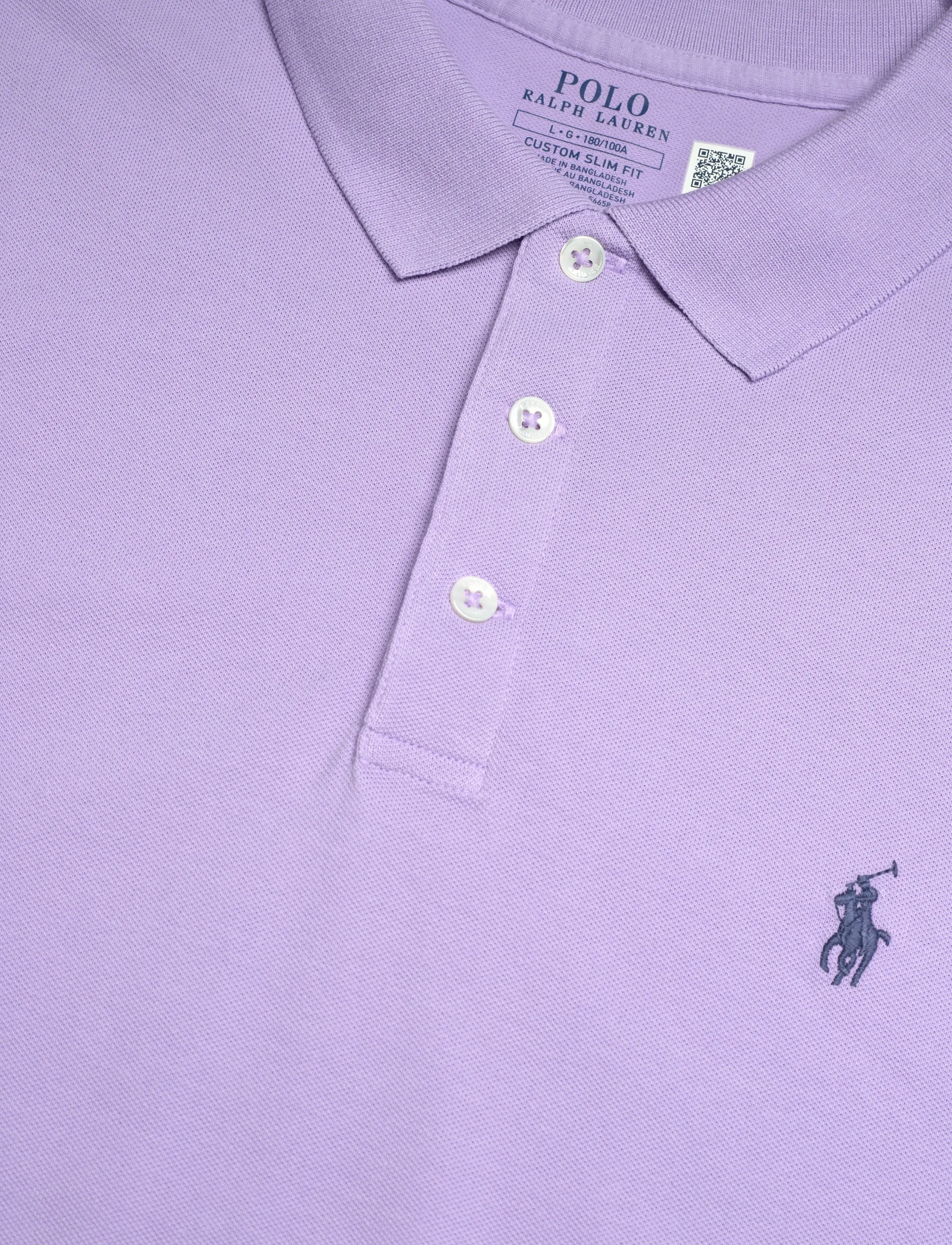 Polo Ralph Lauren - Custom Slim Fit Stretch Mesh Polo Shirt - kortærmede poloer - powder purple/c75 - 4
