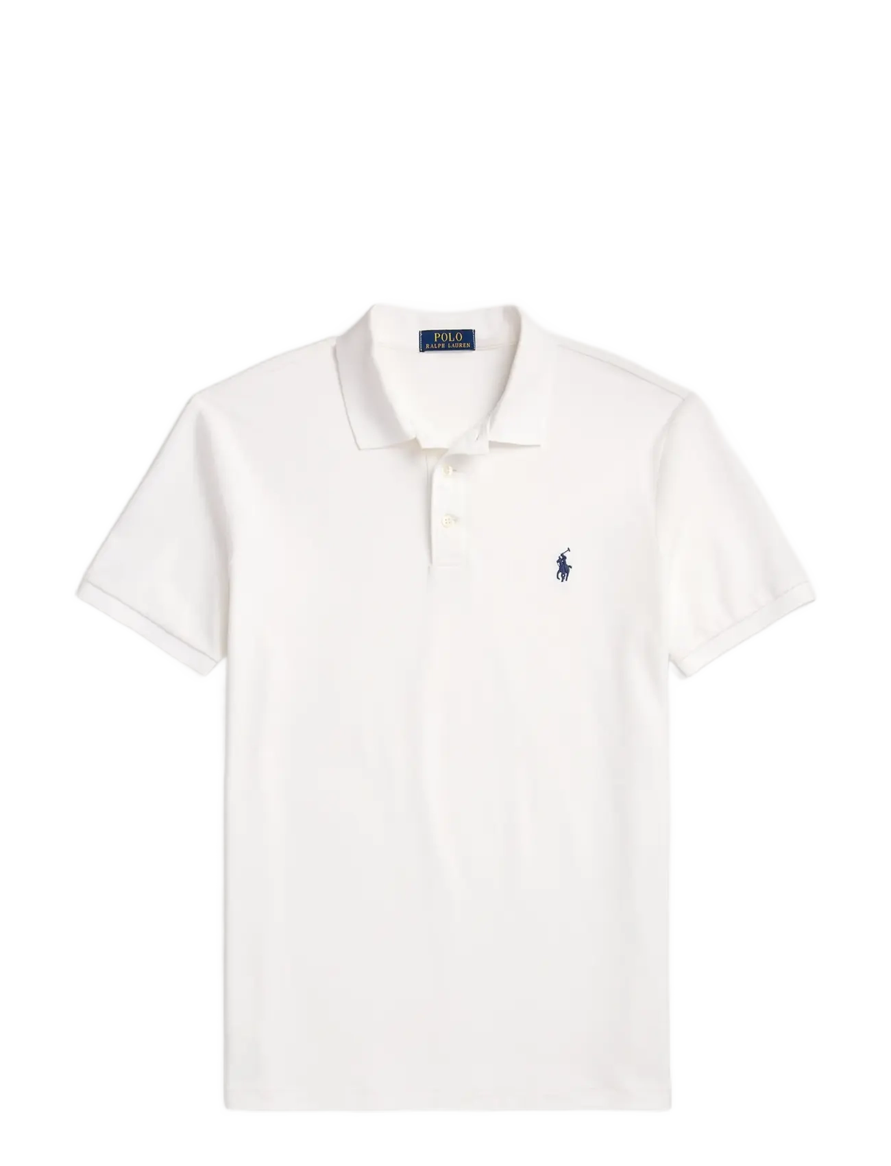 Custom Slim Fit Stretch Mesh Polo Shirt - WHITE/C7996