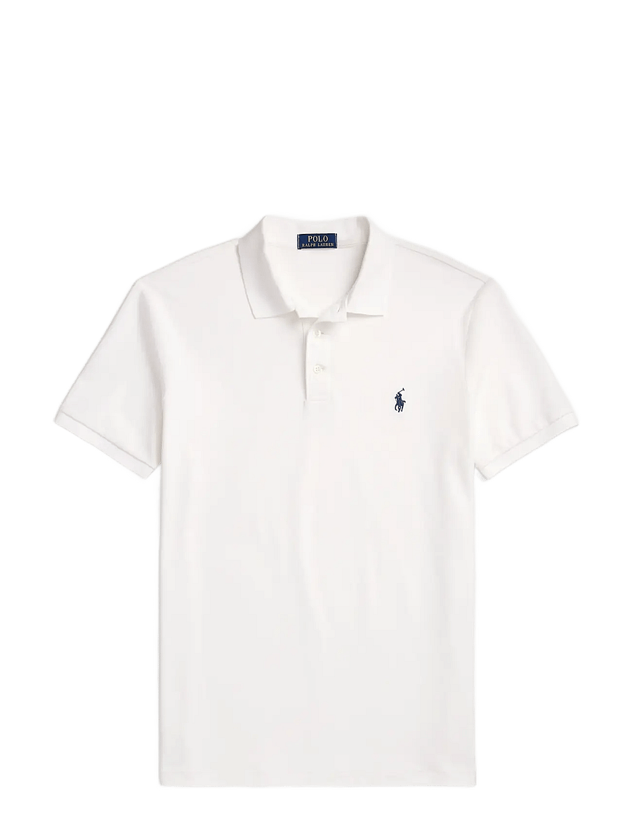 Polo Ralph Lauren - Custom Slim Fit Stretch Mesh Polo Shirt - lühikeste varrukatega polod - white/c7996 - 1