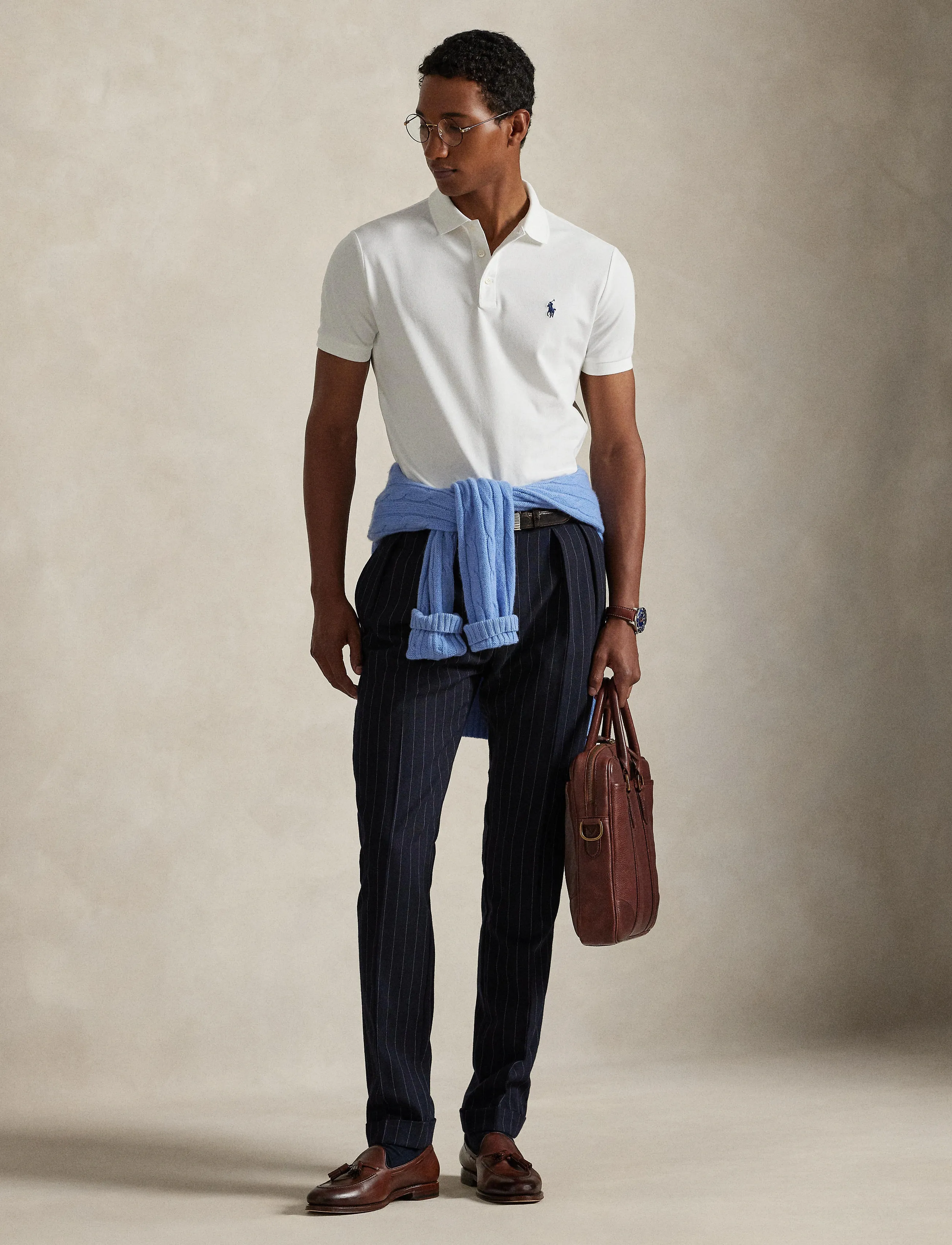 Polotröja i stretchpiké Custom Slim Fit 2
