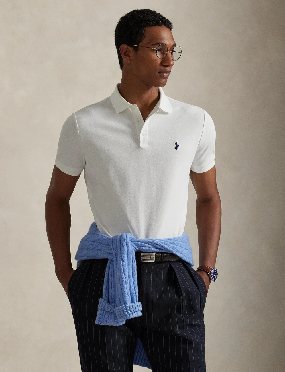 Polo Ralph Lauren - Custom Slim Fit Stretch Mesh Polo Shirt - lühikeste varrukatega polod - white/c7996 - 3
