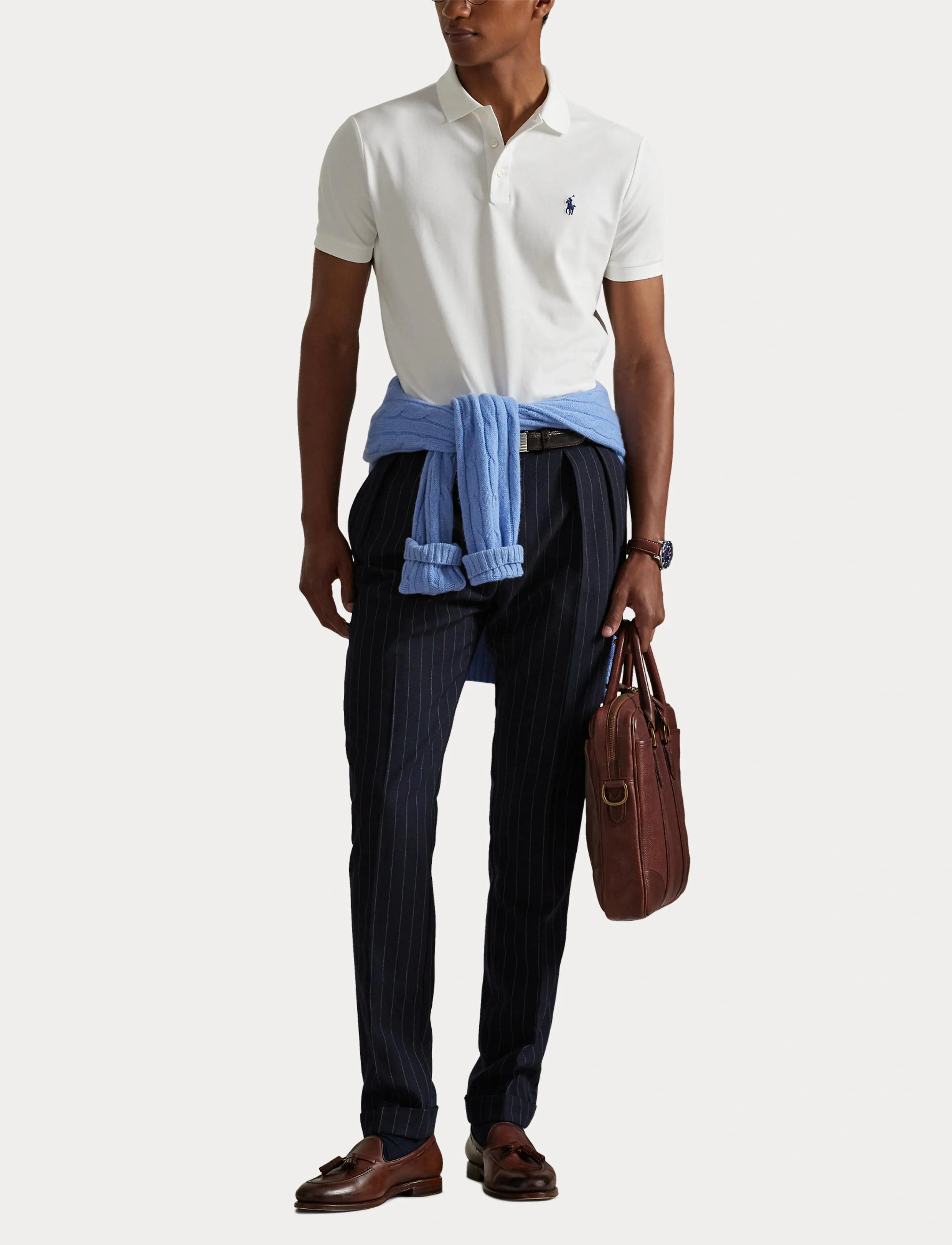 Polotröja i stretchpiké Custom Slim Fit 5