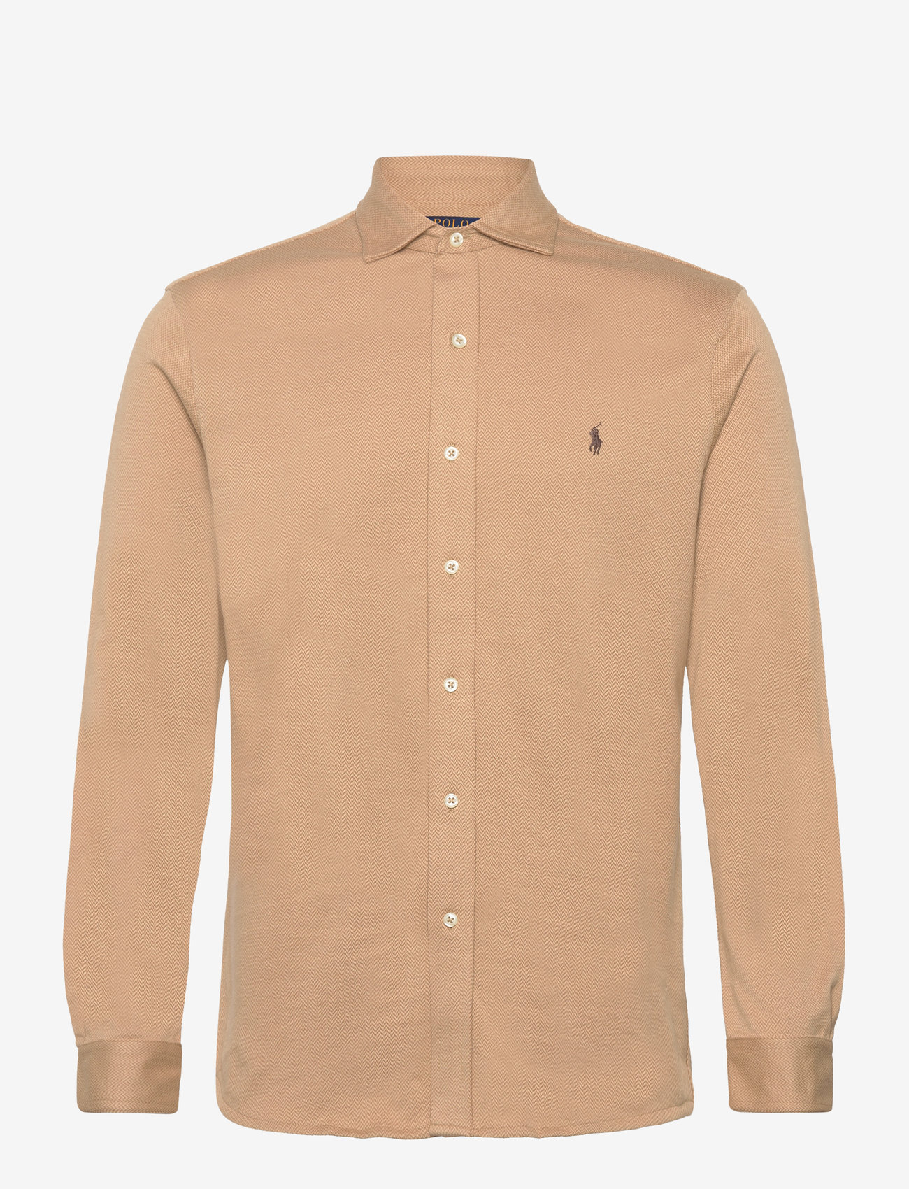 Polo Ralph Lauren - 55/2 JERSEY-LSL-SPS - casual skjorter - dark beige/sand d - 1