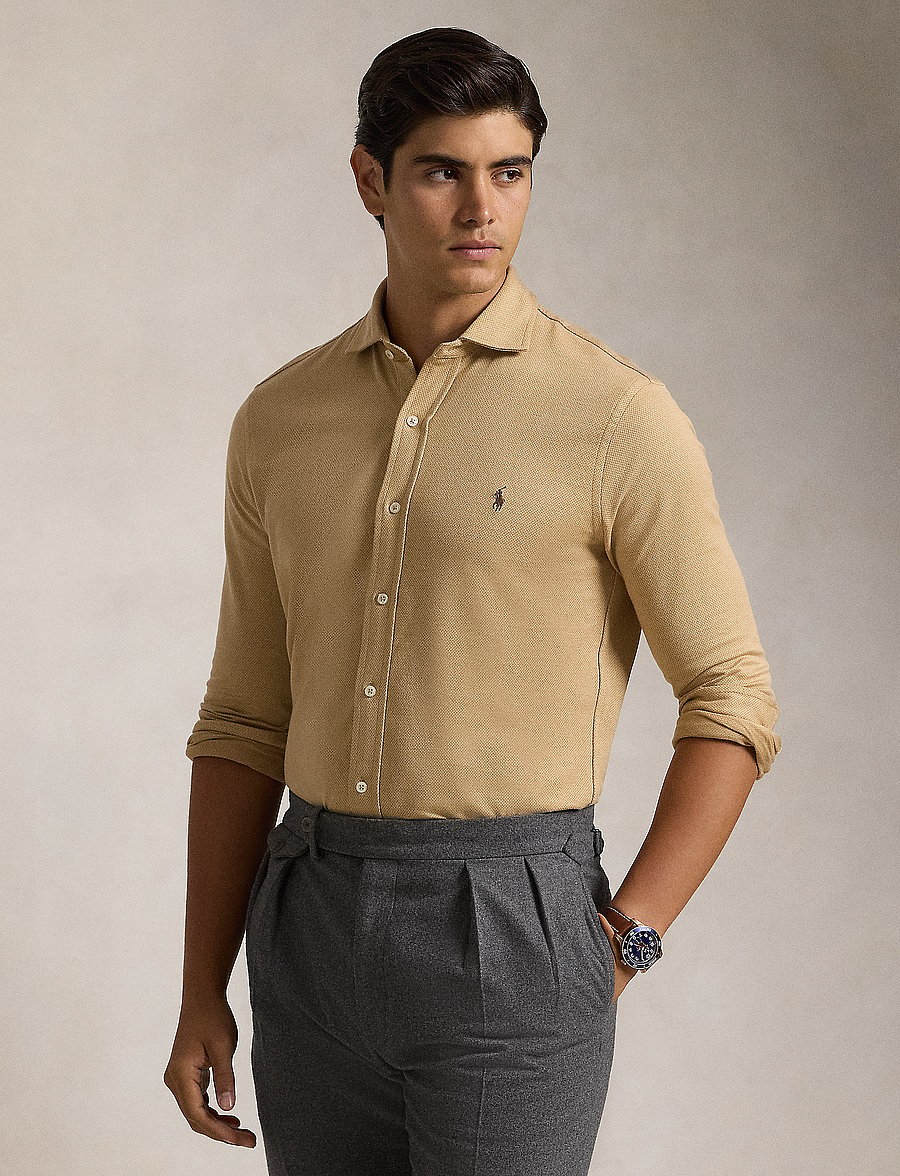 Polo Ralph Lauren - 55/2 JERSEY-LSL-SPS - dark beige/sand d - 0