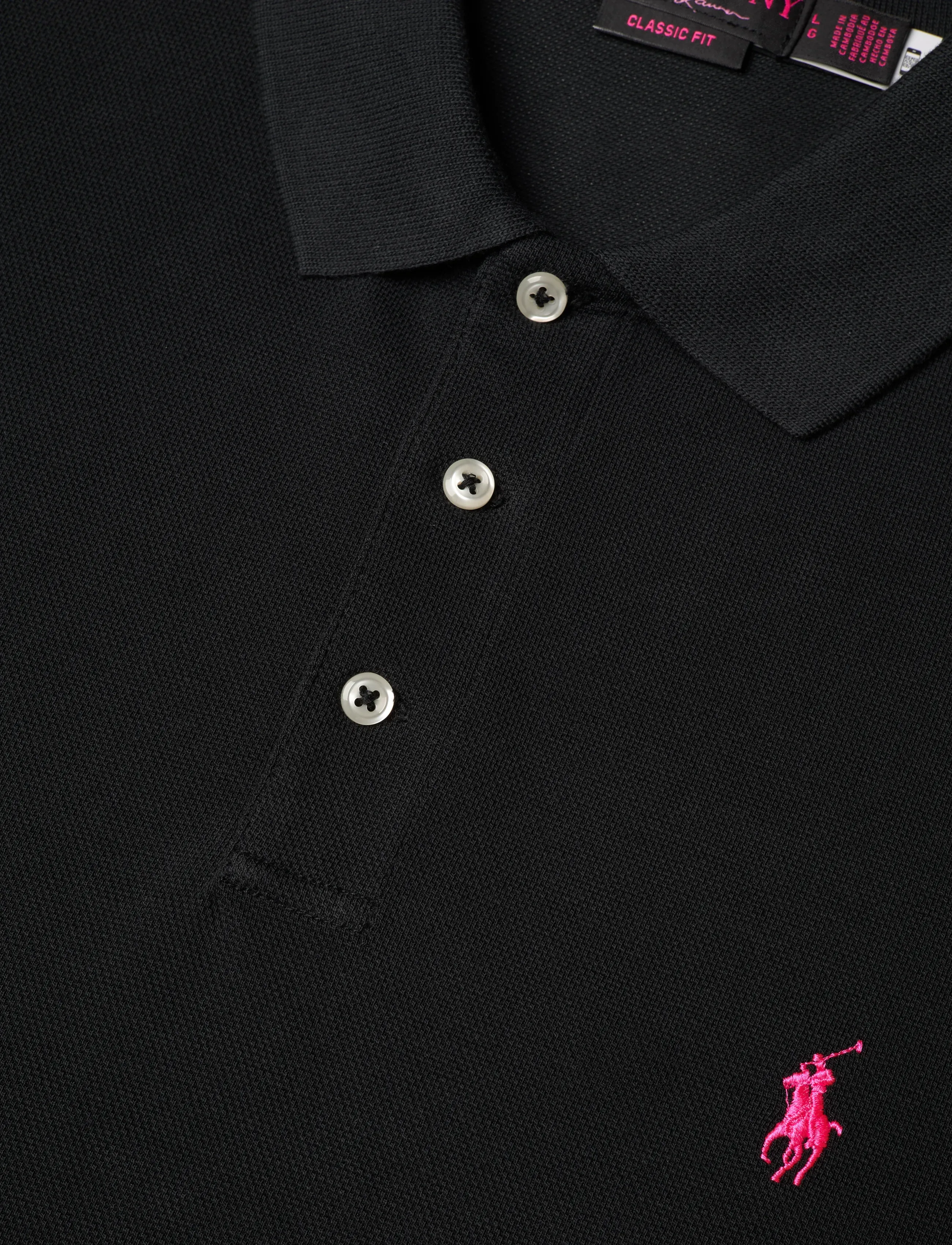 Polo Ralph Lauren - Pink Pony Stretch Mesh Polo Shirt - polo black - 2