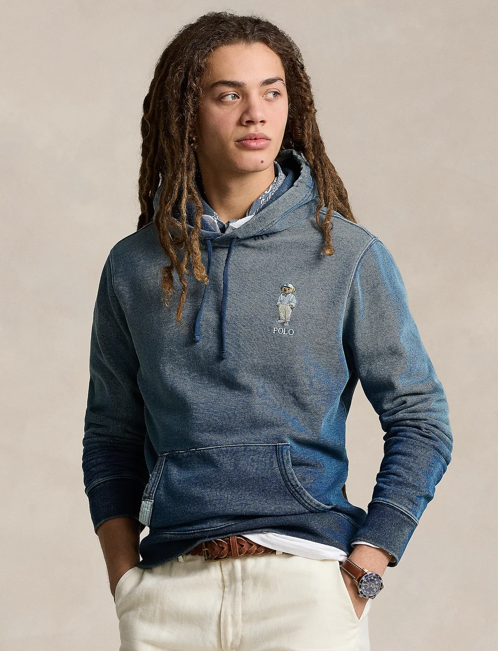 Polo Ralph Lauren Polo Bear Indigo French Terry Hoodie Hoodies Boozt