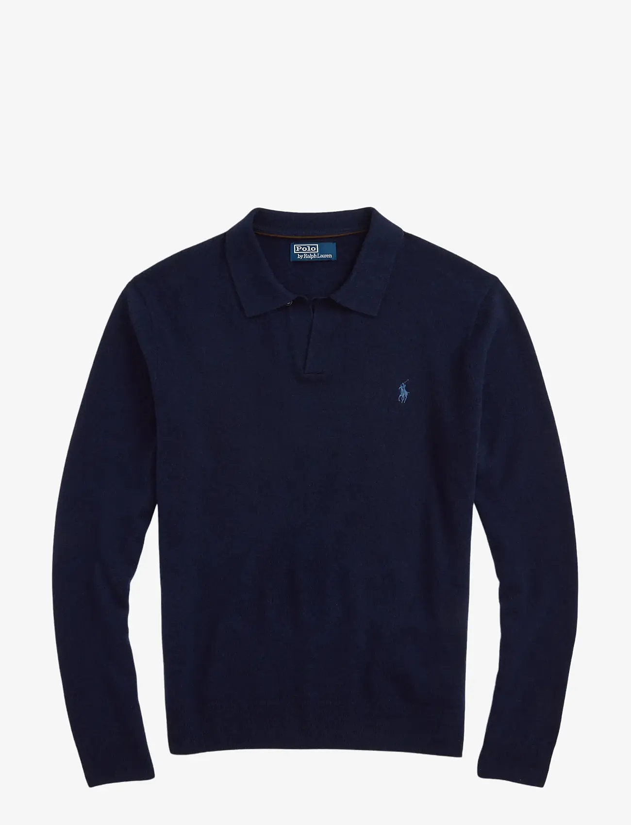 Polo Ralph Lauren - Wool Johnny-Collar Sweater - stickade pikéer - hunter navy - 1