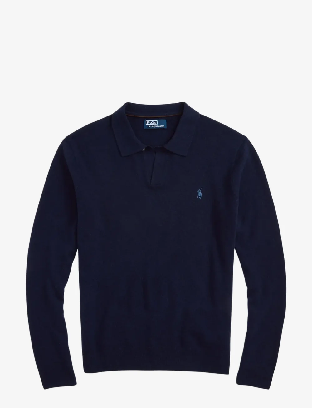 Polo Ralph Lauren - Wool Johnny-Collar Sweater - gestrickte polohemden - hunter navy - 1