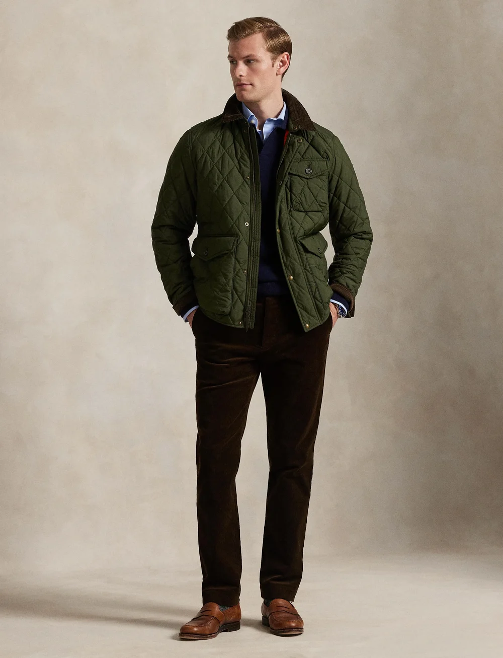 Polo Ralph Lauren - Wool Johnny-Collar Sweater - gestrickte polohemden - hunter navy - 0