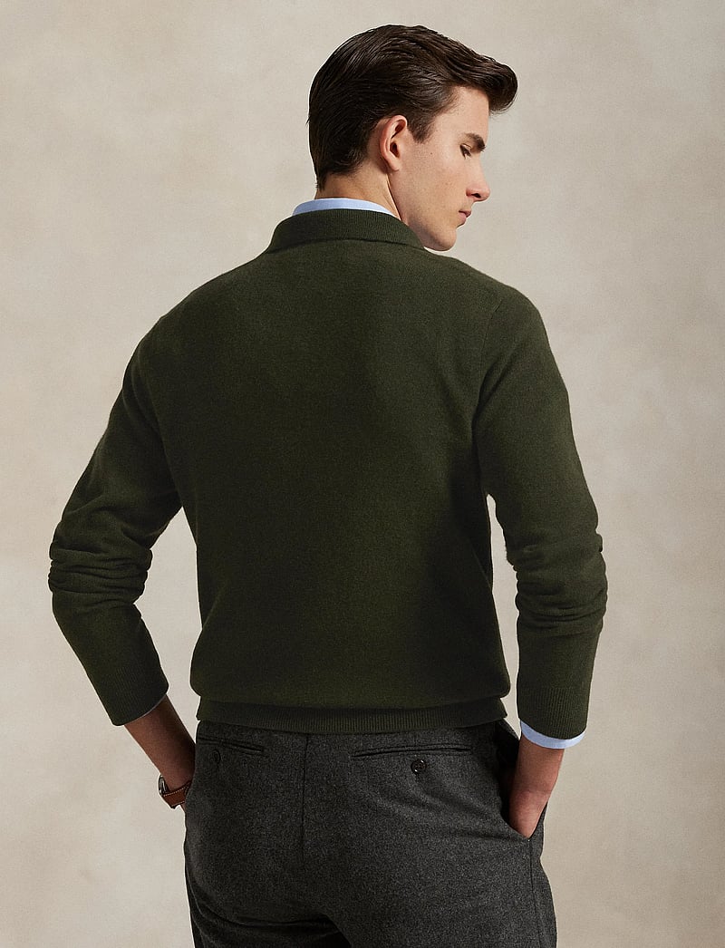 Polo Ralph Lauren - Wool Johnny-Collar Sweater - stickade pikéer - leaf green heathe - 2
