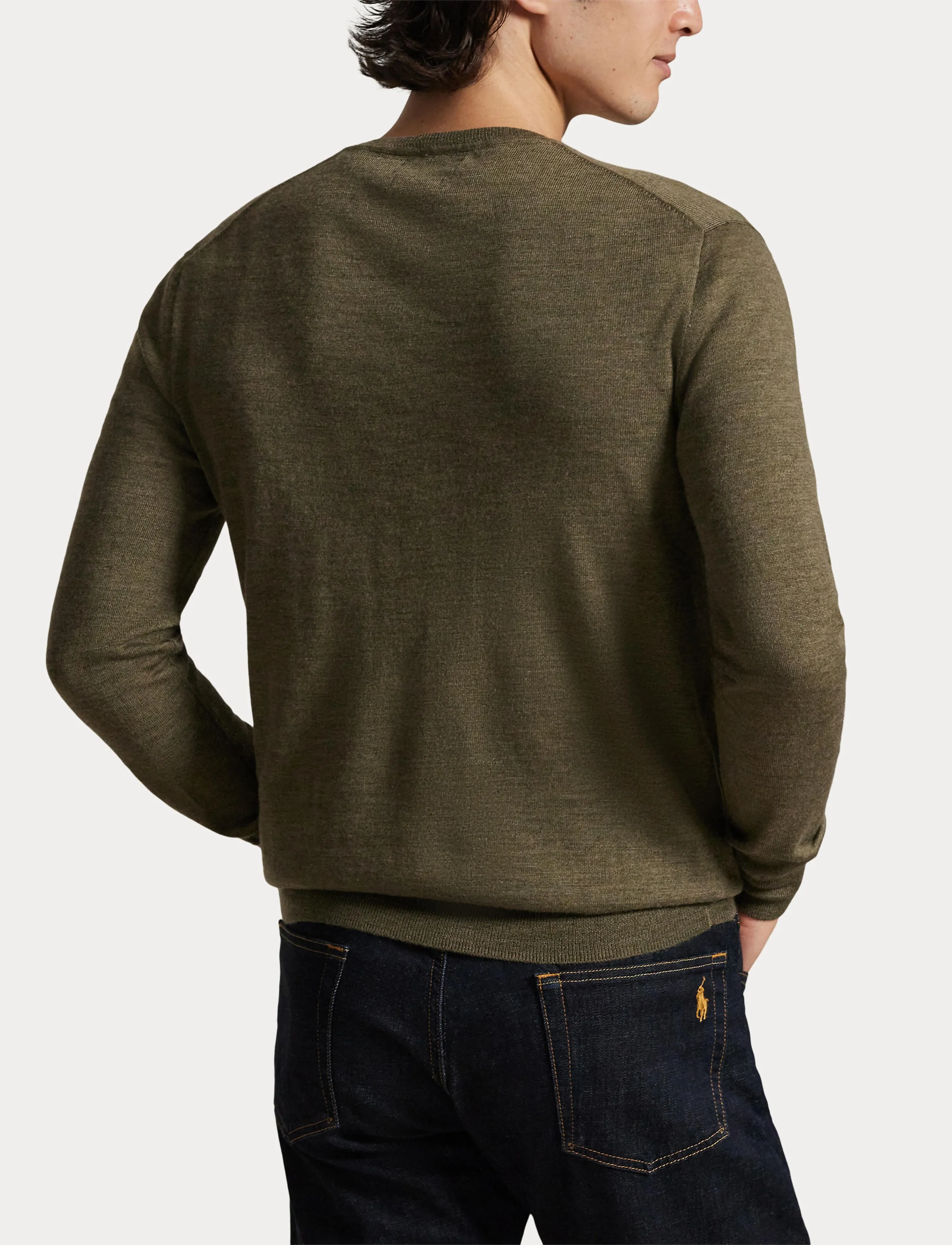 Polo Ralph Lauren Slim Fit Washable Wool V-Neck Sweater stickade tröjor herr – bild 6