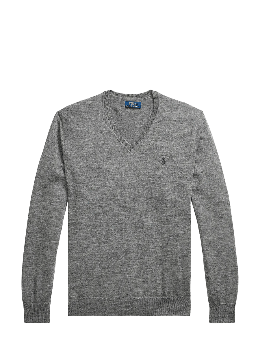 Polo Ralph Lauren - Slim Fit Washable Wool V-Neck Sweater - v-ausschnitt - fawn grey heather - 1