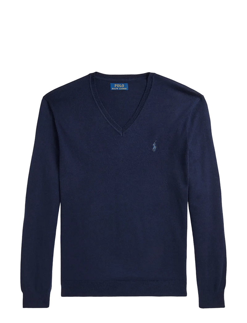Polo Ralph Lauren - Slim Fit Washable Wool V-Neck Sweater - v-ausschnitt - hunter navy - 2