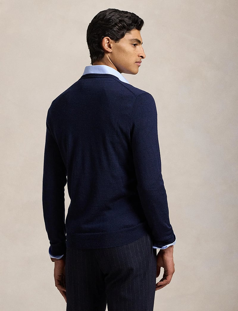 Polo Ralph Lauren - Slim Fit Washable Wool V-Neck Sweater - v-ausschnitt - hunter navy - 3