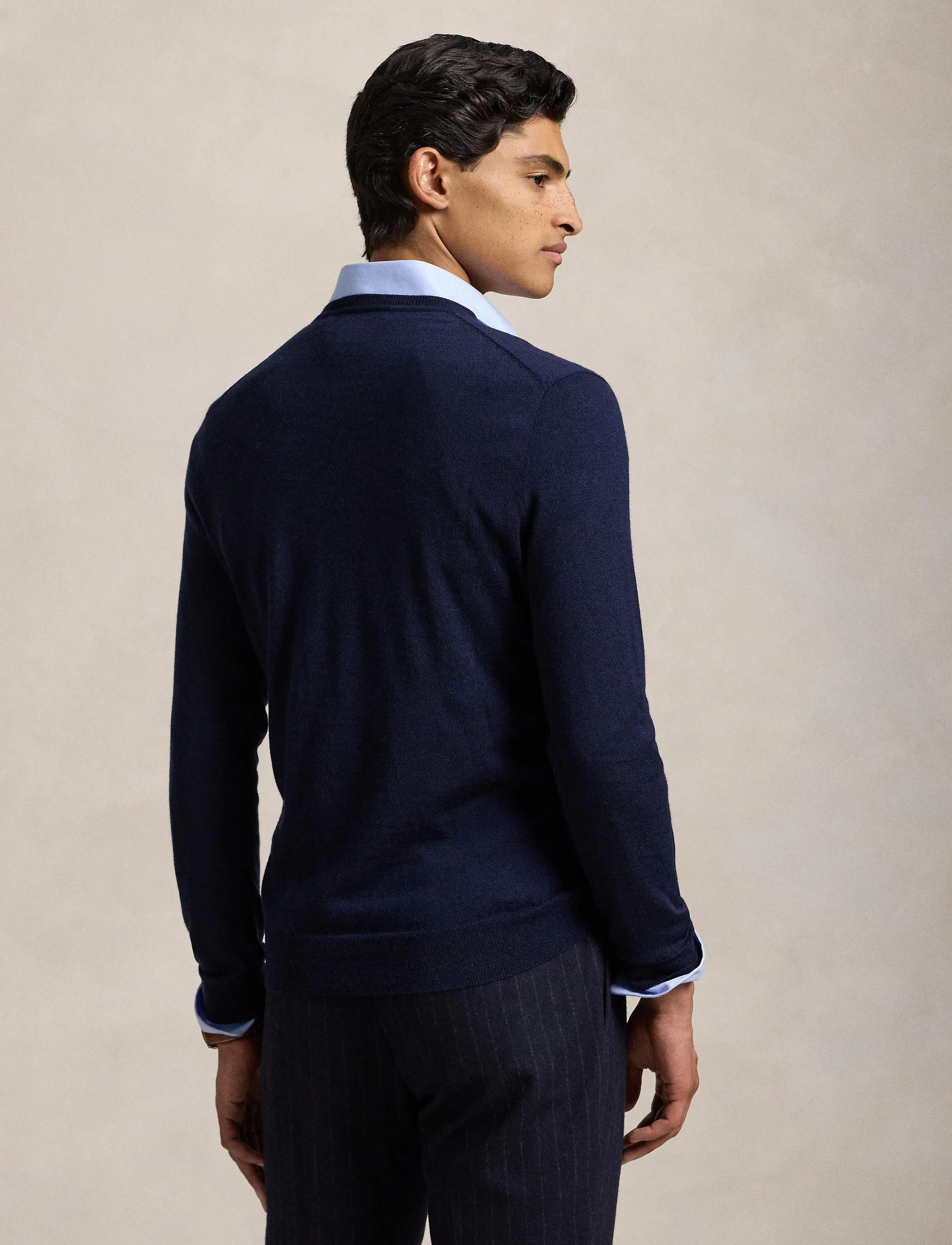 Polo Ralph Lauren - Slim Fit Washable Wool V-Neck Sweater - v-ausschnitt - hunter navy - 3