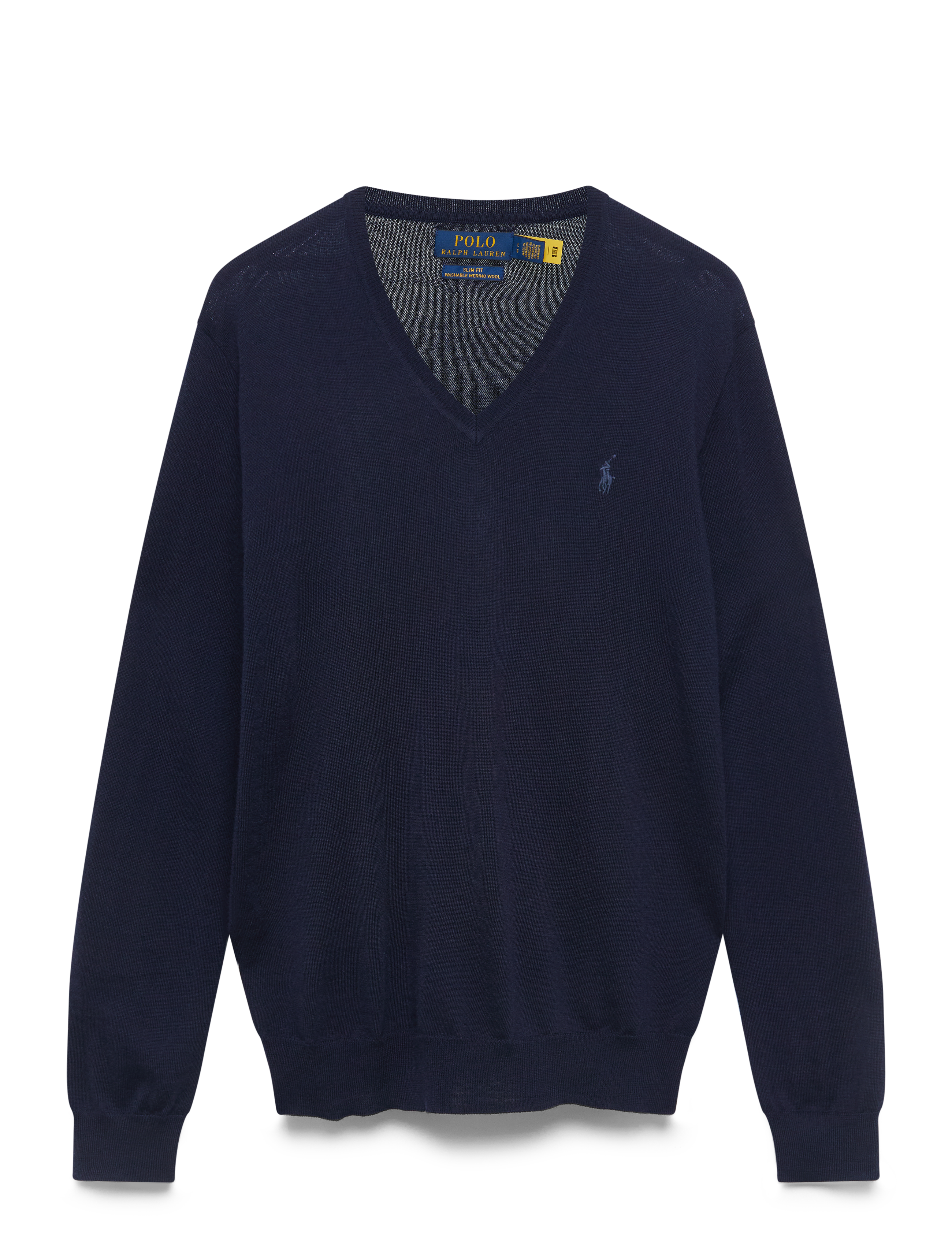 Polo Ralph Lauren Slim Fit Washable Wool V-Neck Sweater - Deals - HUNTER NAVY / navy