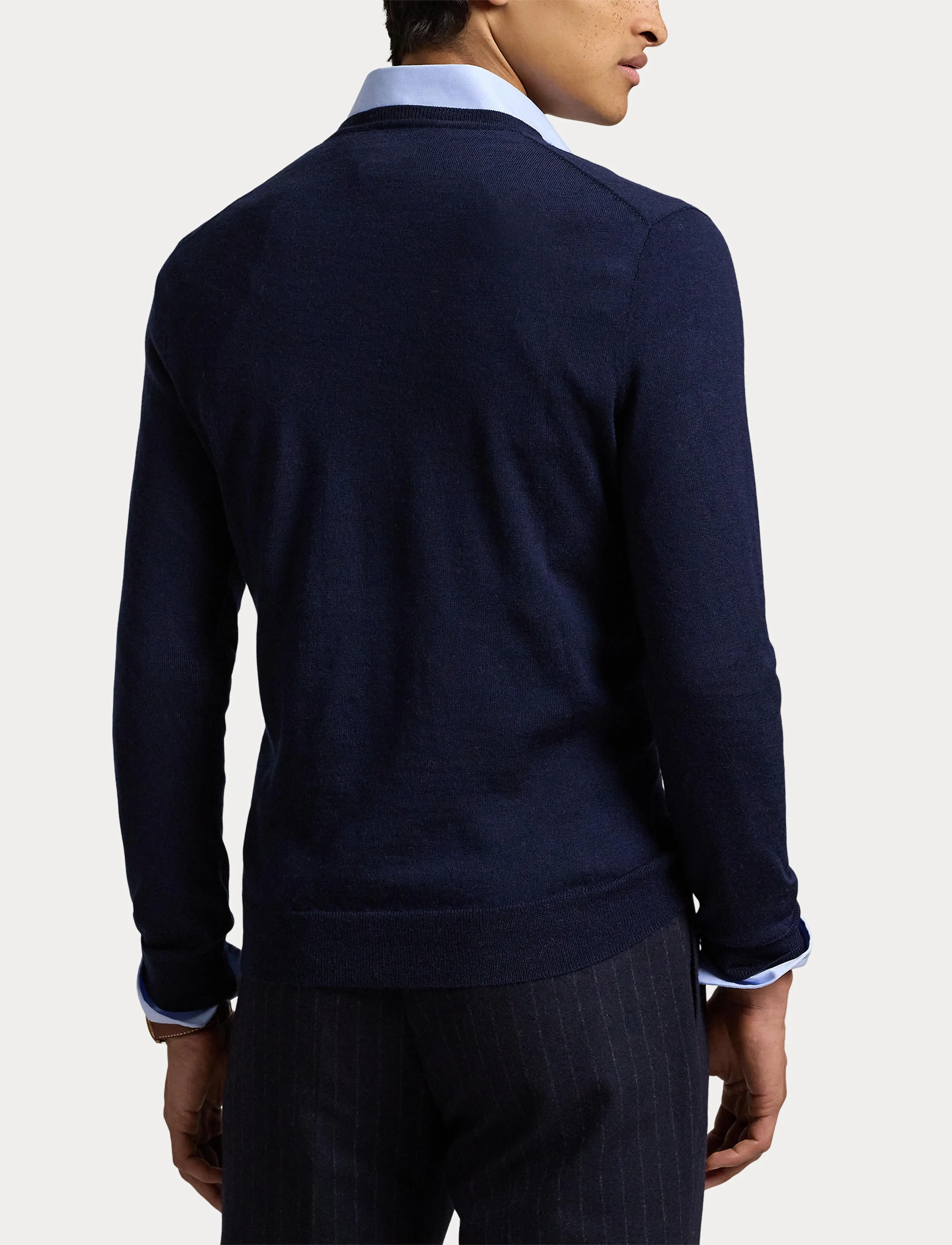 Polo Ralph Lauren Slim Fit Washable Wool V-Neck Sweater - V-Ausschnitt - HUNTER NAVY / navy