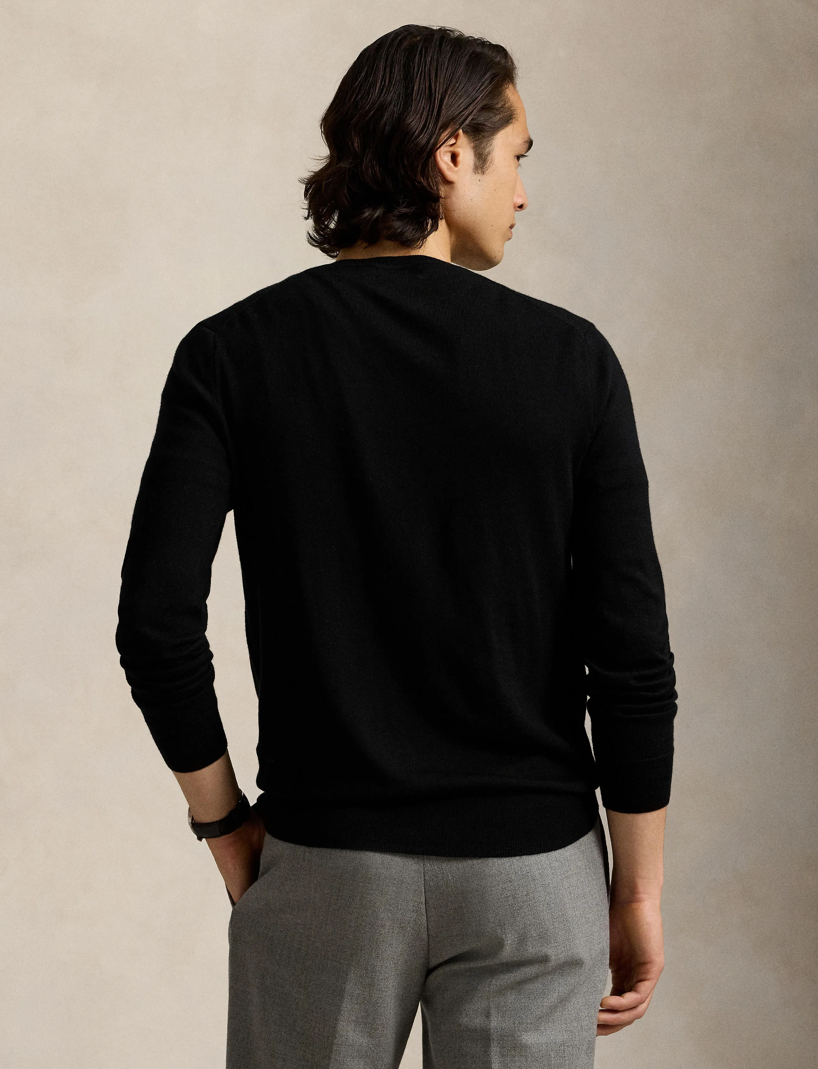 Polo Ralph Lauren - Slim Fit Washable Wool V-Neck Sweater - v-hals - polo black - 2