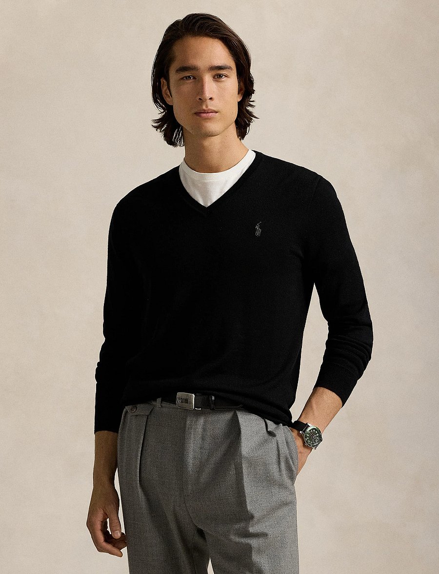 Polo Ralph Lauren - Slim Fit Washable Wool V-Neck Sweater - v-ausschnitt - polo black - 3