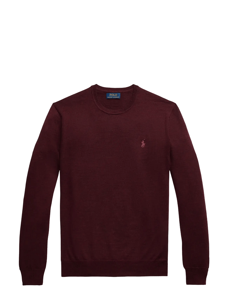 Polo Ralph Lauren - Slim Fit Washable Wool Crewneck Sweater - rund hals - aged wine heather - 1