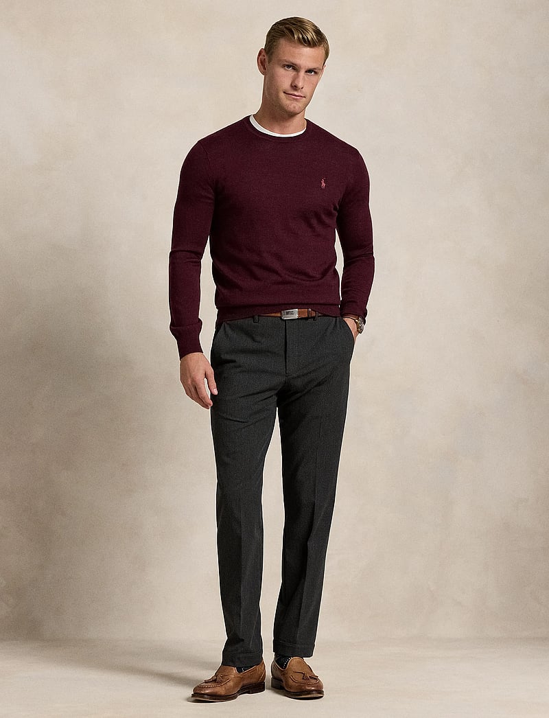 Polo Ralph Lauren - Slim Fit Washable Wool Crewneck Sweater - rund hals - aged wine heather - 0