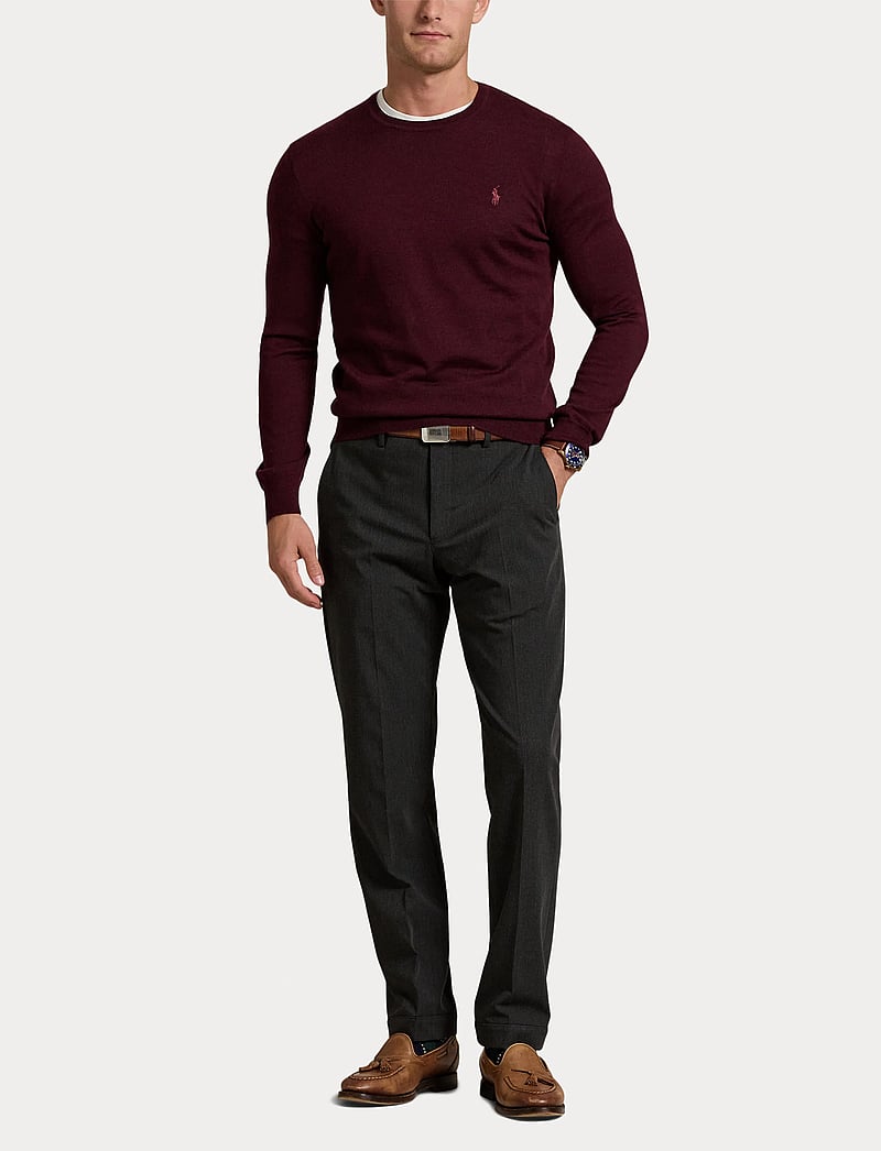 Polo Ralph Lauren - Slim Fit Washable Wool Crewneck Sweater - rund hals - aged wine heather - 4