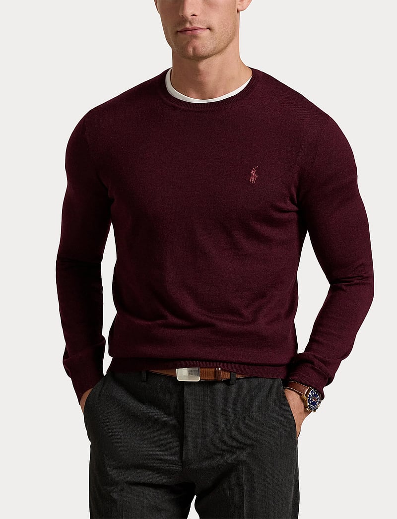 Polo Ralph Lauren - Slim Fit Washable Wool Crewneck Sweater - rund hals - aged wine heather - 5