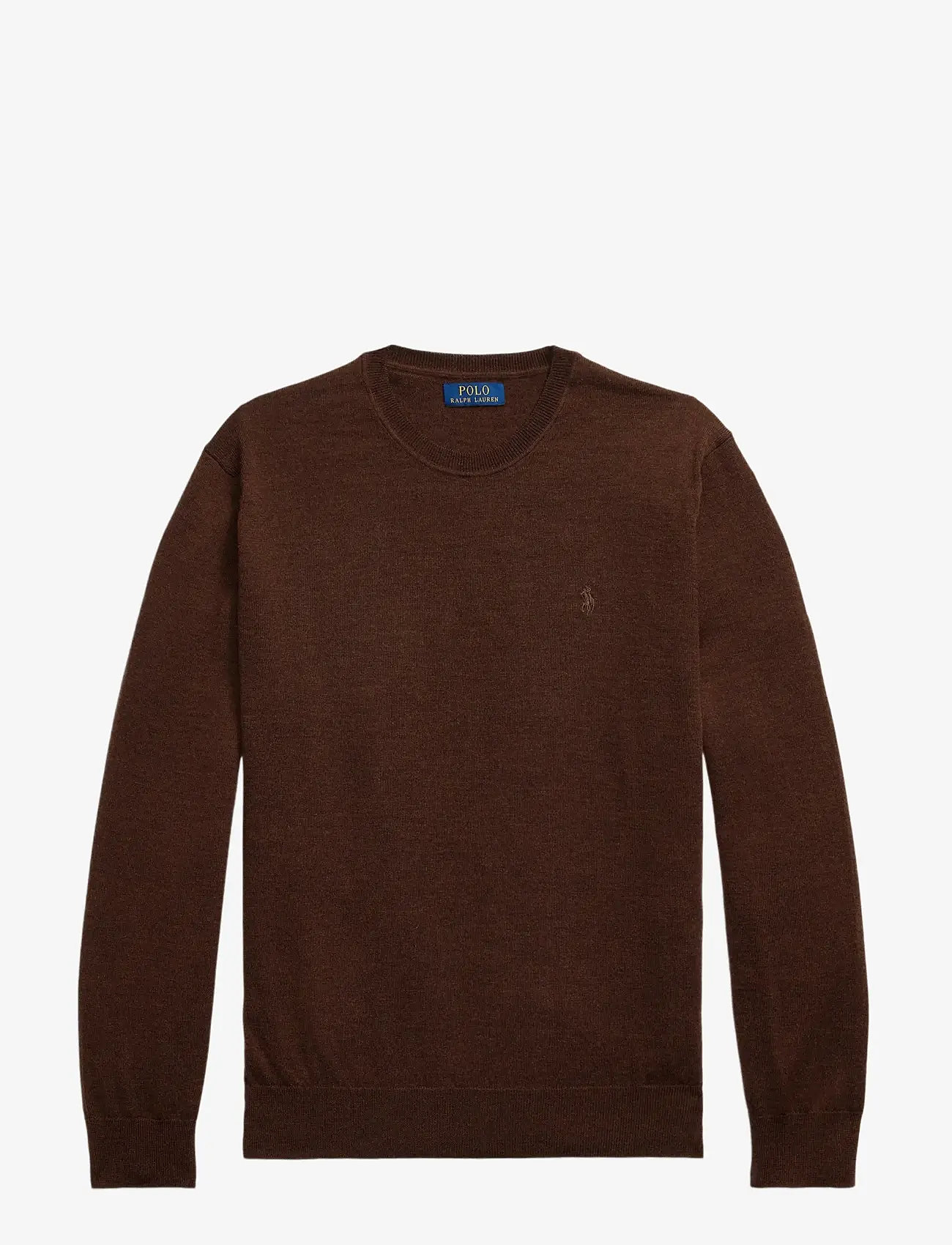 Polo Ralph Lauren - Slim Fit Washable Wool Crewneck Sweater - rund hals - burnt brown melan - 1