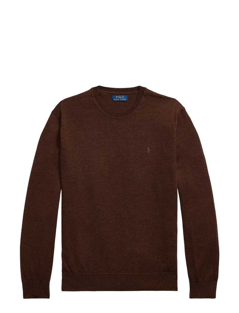 Polo Ralph Lauren - Slim Fit Washable Wool Crewneck Sweater - rund hals - burnt brown melan - 1