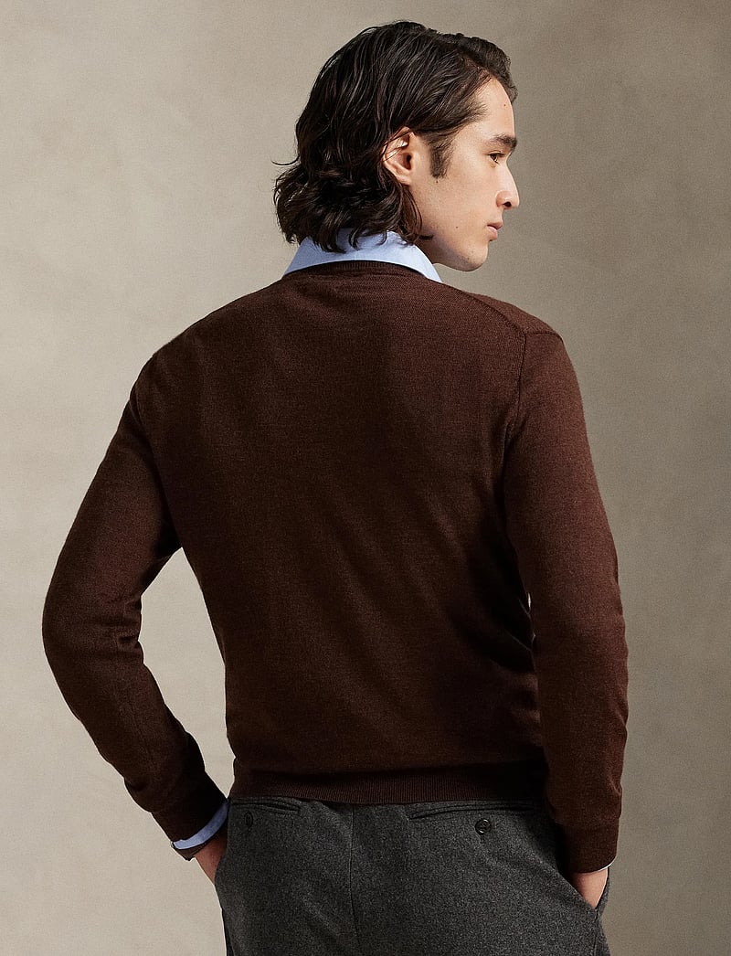 Polo Ralph Lauren - Slim Fit Washable Wool Crewneck Sweater - rund hals - burnt brown melan - 2