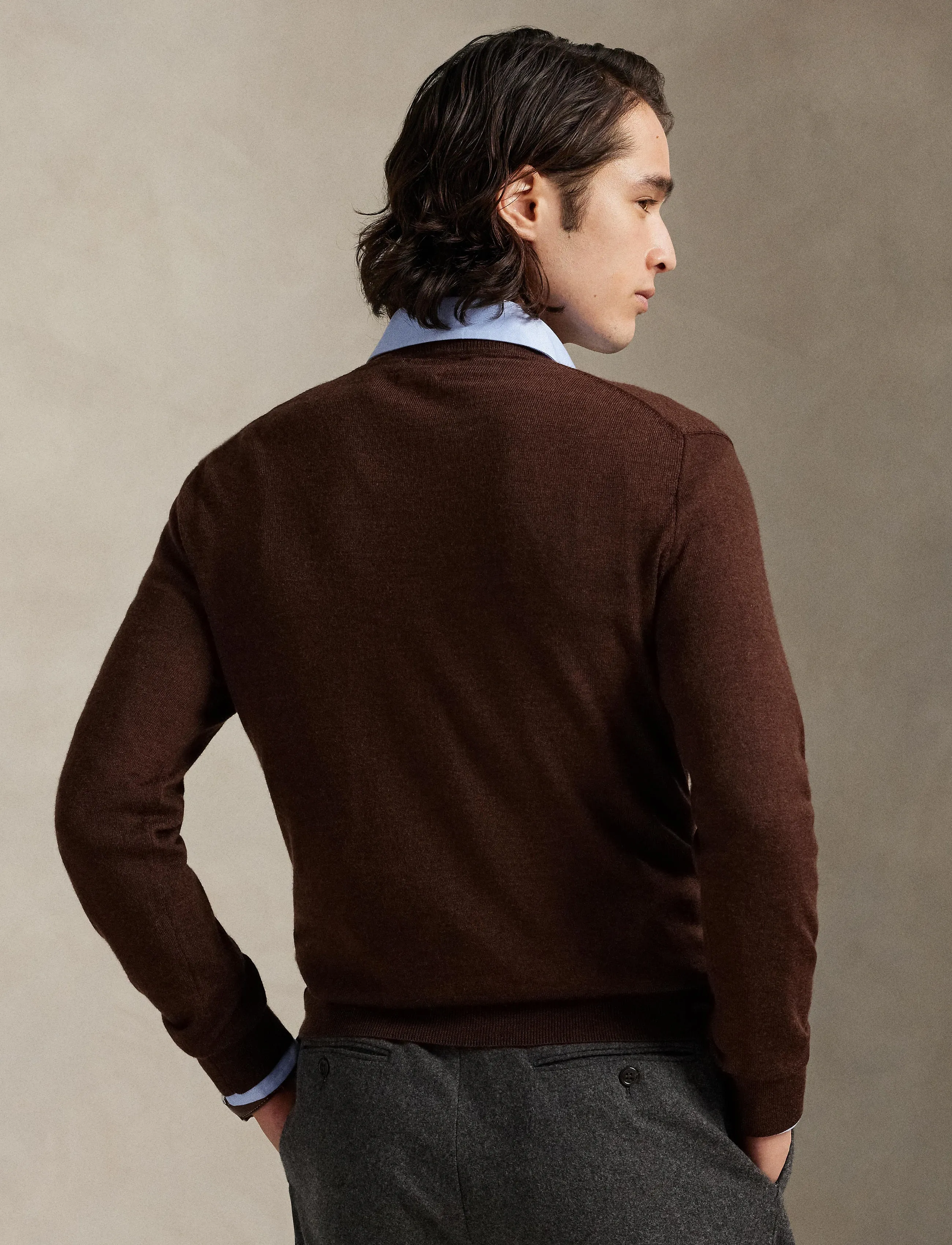 Polo Ralph Lauren - Slim Fit Washable Wool Crewneck Sweater - rundhalsad - burnt brown melan - 2
