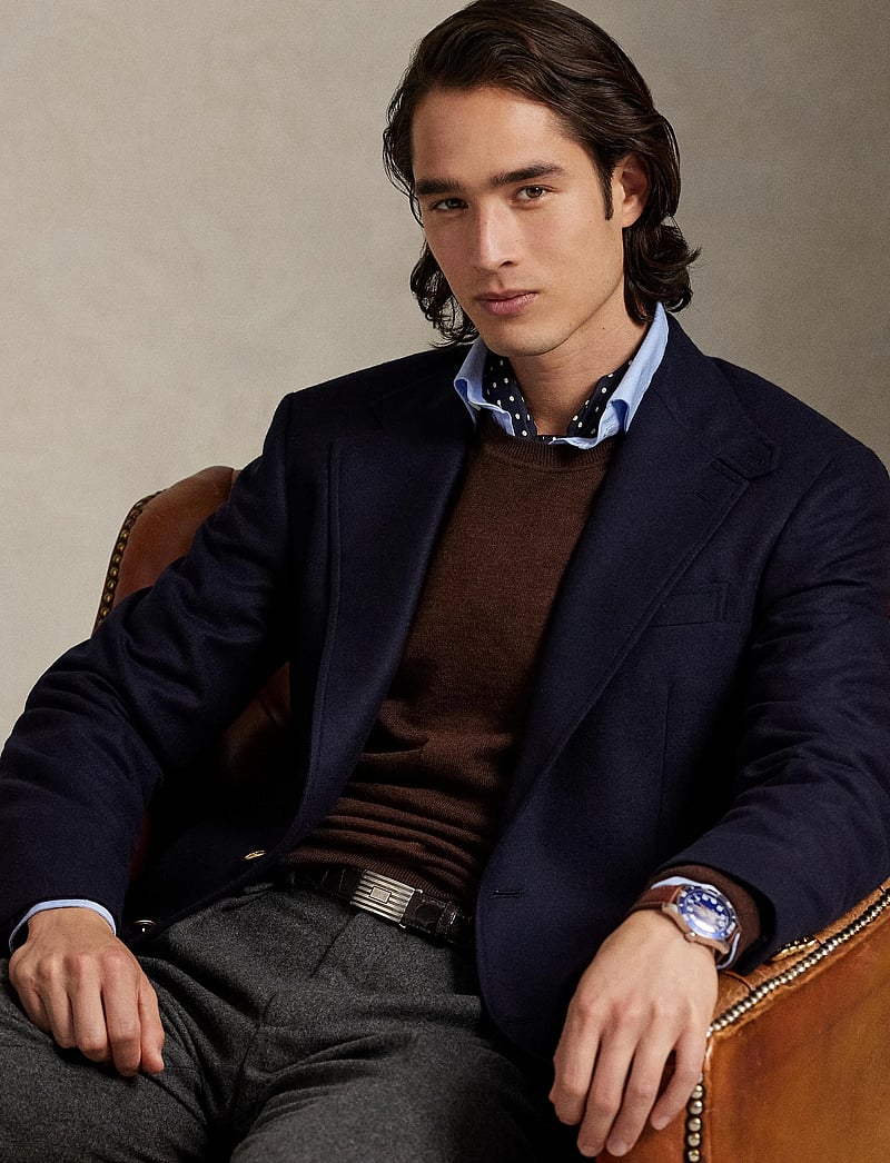 Polo Ralph Lauren - Slim Fit Washable Wool Crewneck Sweater - rund hals - burnt brown melan - 3