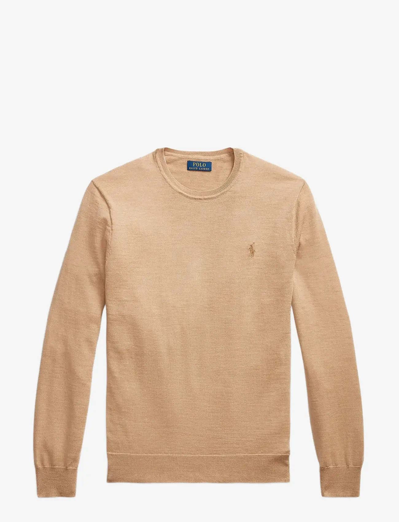Polo Ralph Lauren - Slim Fit Washable Wool Crewneck Sweater - rundhalsad - camel melange - 1