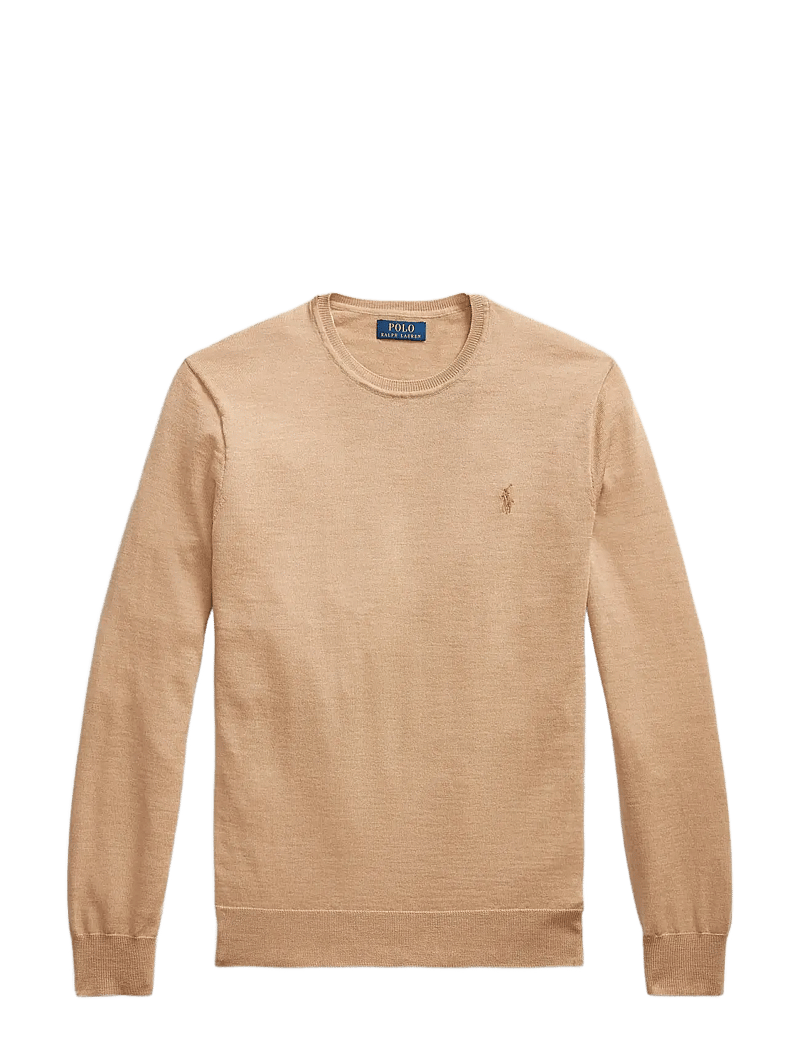 Polo Ralph Lauren - Slim Fit Washable Wool Crewneck Sweater - rundhalsad - camel melange - 1
