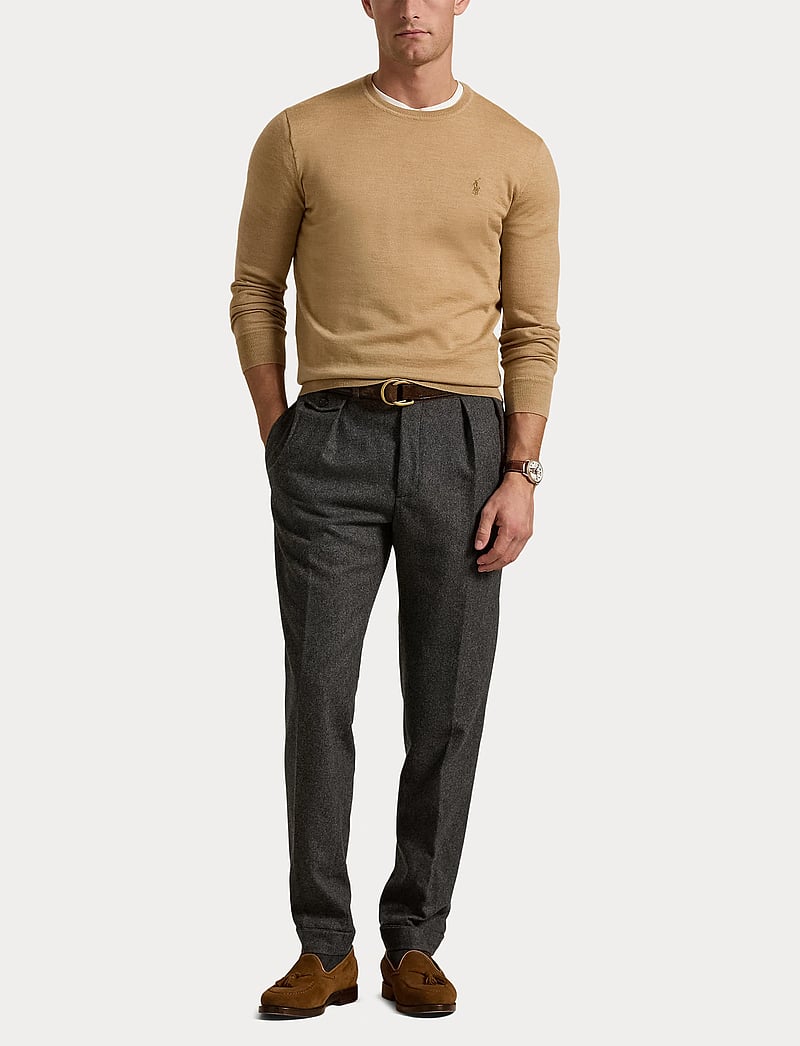 Polo Ralph Lauren - Slim Fit Washable Wool Crewneck Sweater - rundhalsad - camel melange - 4