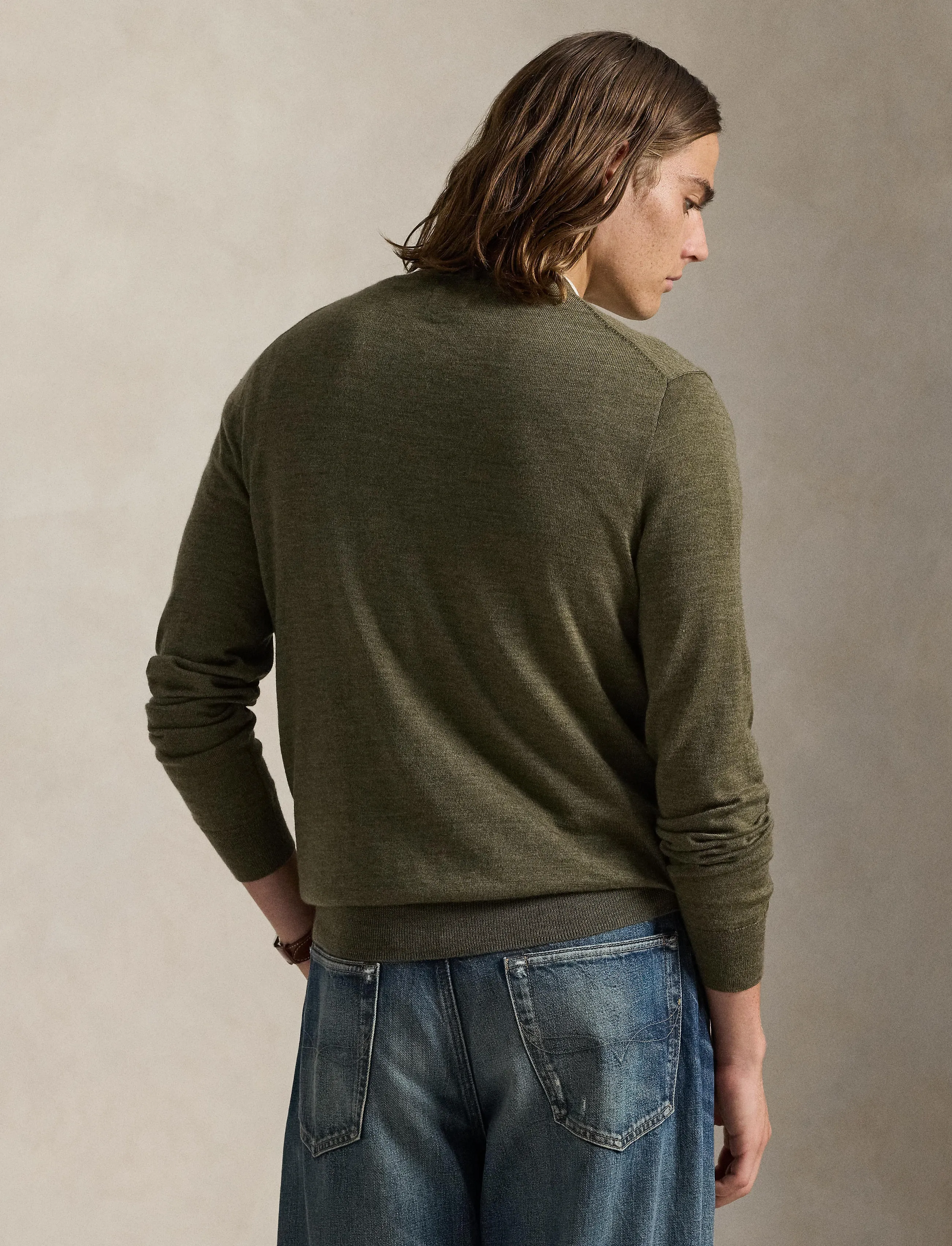 Polo Ralph Lauren - Slim Fit Washable Wool Crewneck Sweater - rund hals - cargo olive heath - 2
