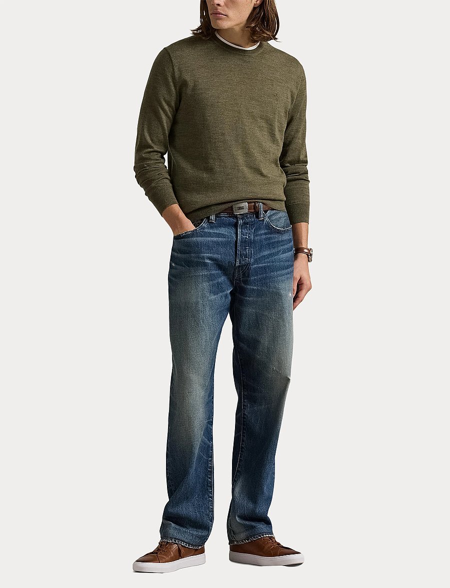 Polo Ralph Lauren - Slim Fit Washable Wool Crewneck Sweater - rund hals - cargo olive heath - 4