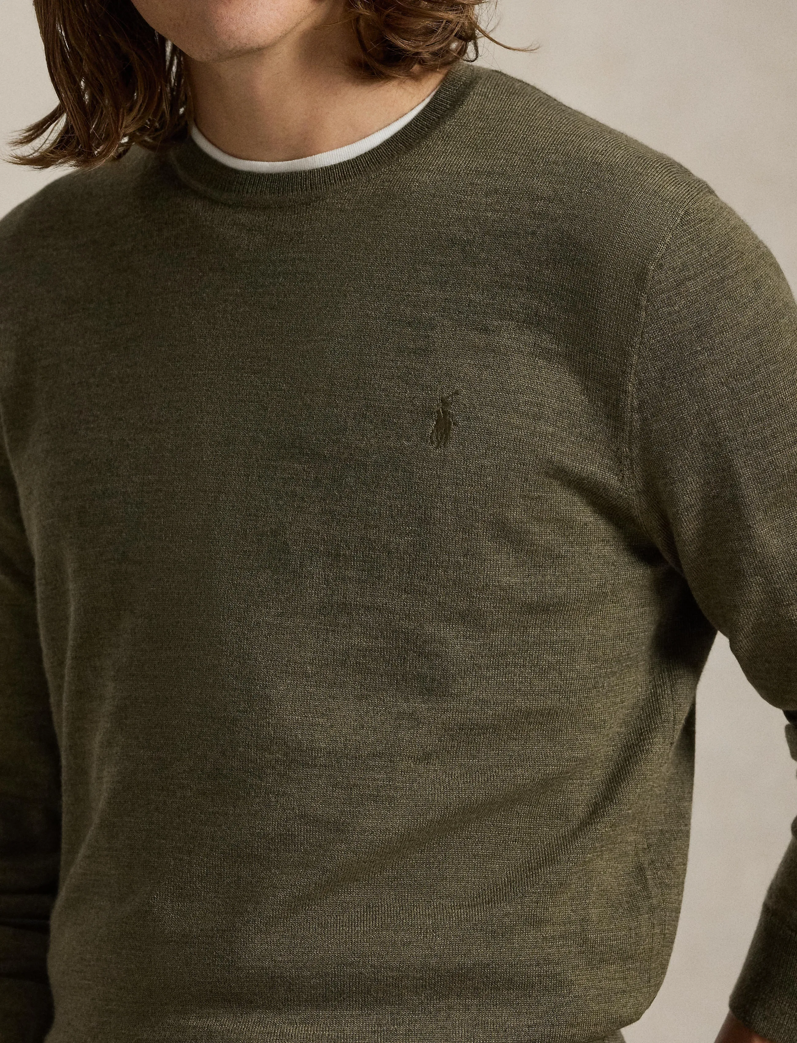 Polo Ralph Lauren Slim Fit Washable Wool Crewneck Sweater stickade tröjor herr – bild 7