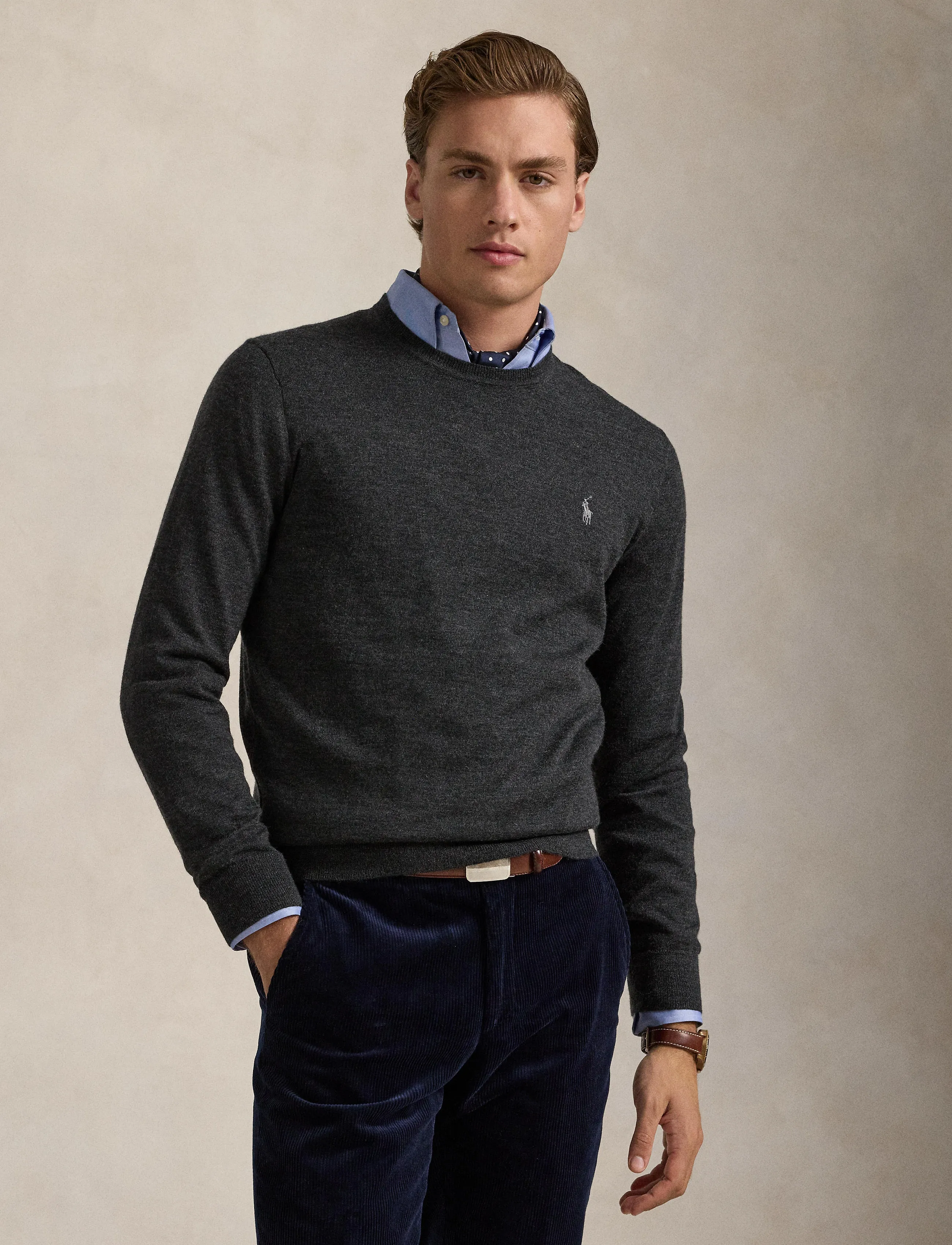 Polo Ralph Lauren - Slim Fit Washable Wool Crewneck Sweater - basic-strickmode - dark granite hthr - 3