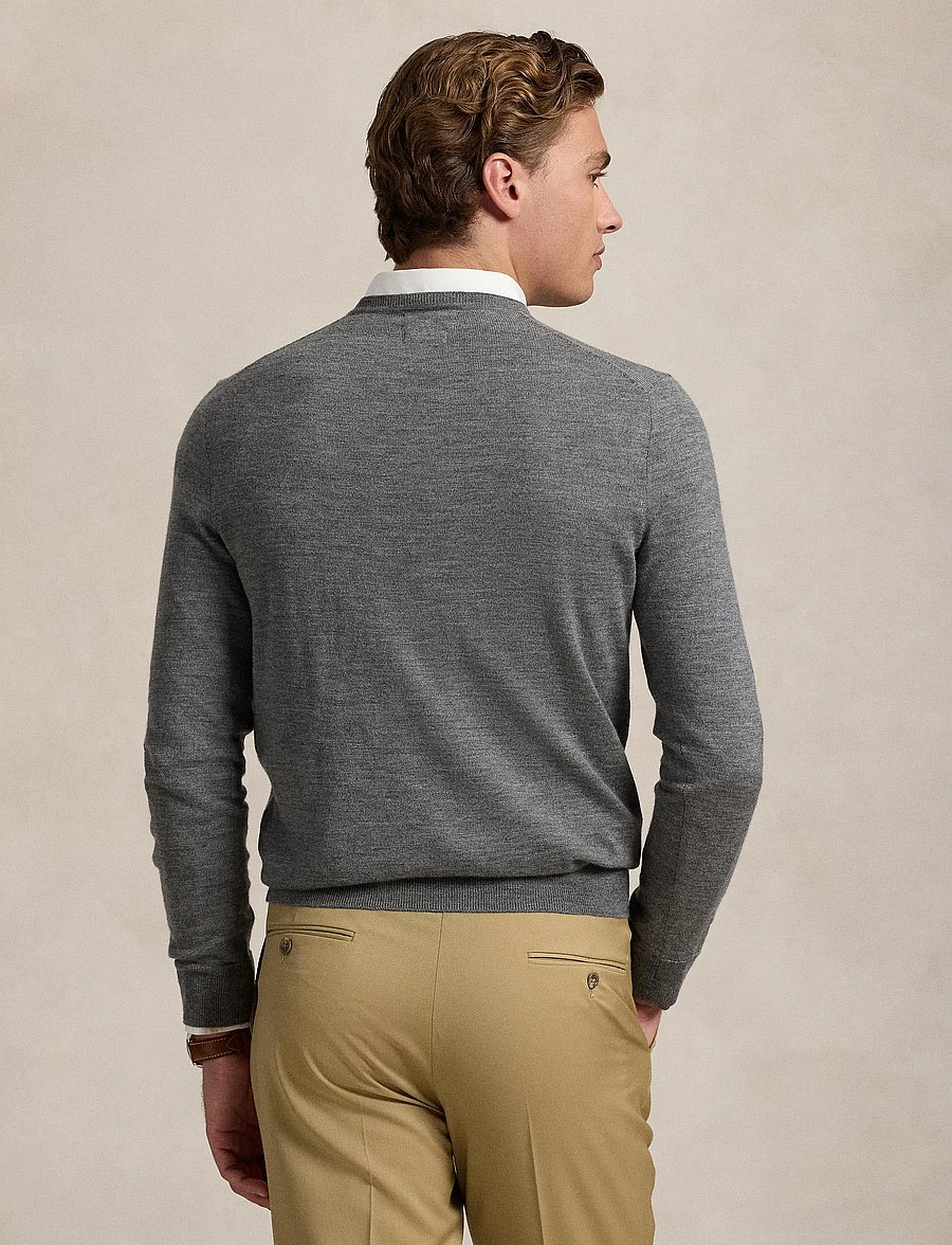 Polo Ralph Lauren - Slim Fit Washable Wool Crewneck Sweater - rund hals - fawn grey heather - 2