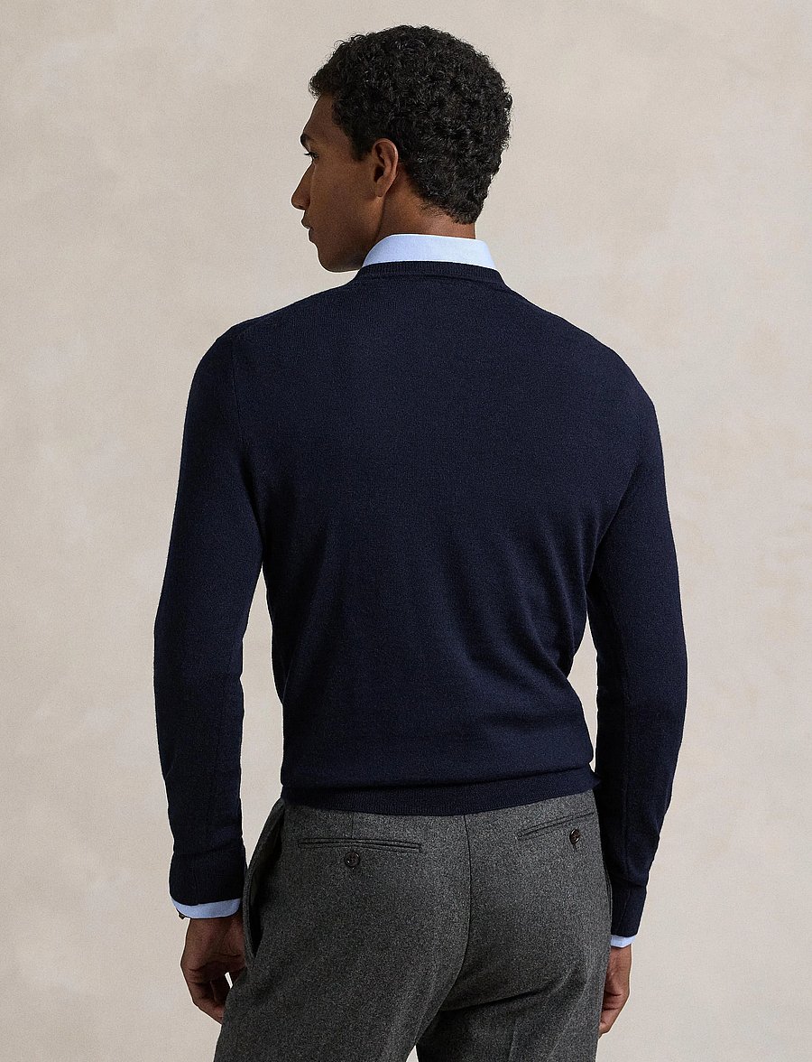 Polo Ralph Lauren - Slim Fit Washable Wool Crewneck Sweater - rundhals - hunter navy - 3