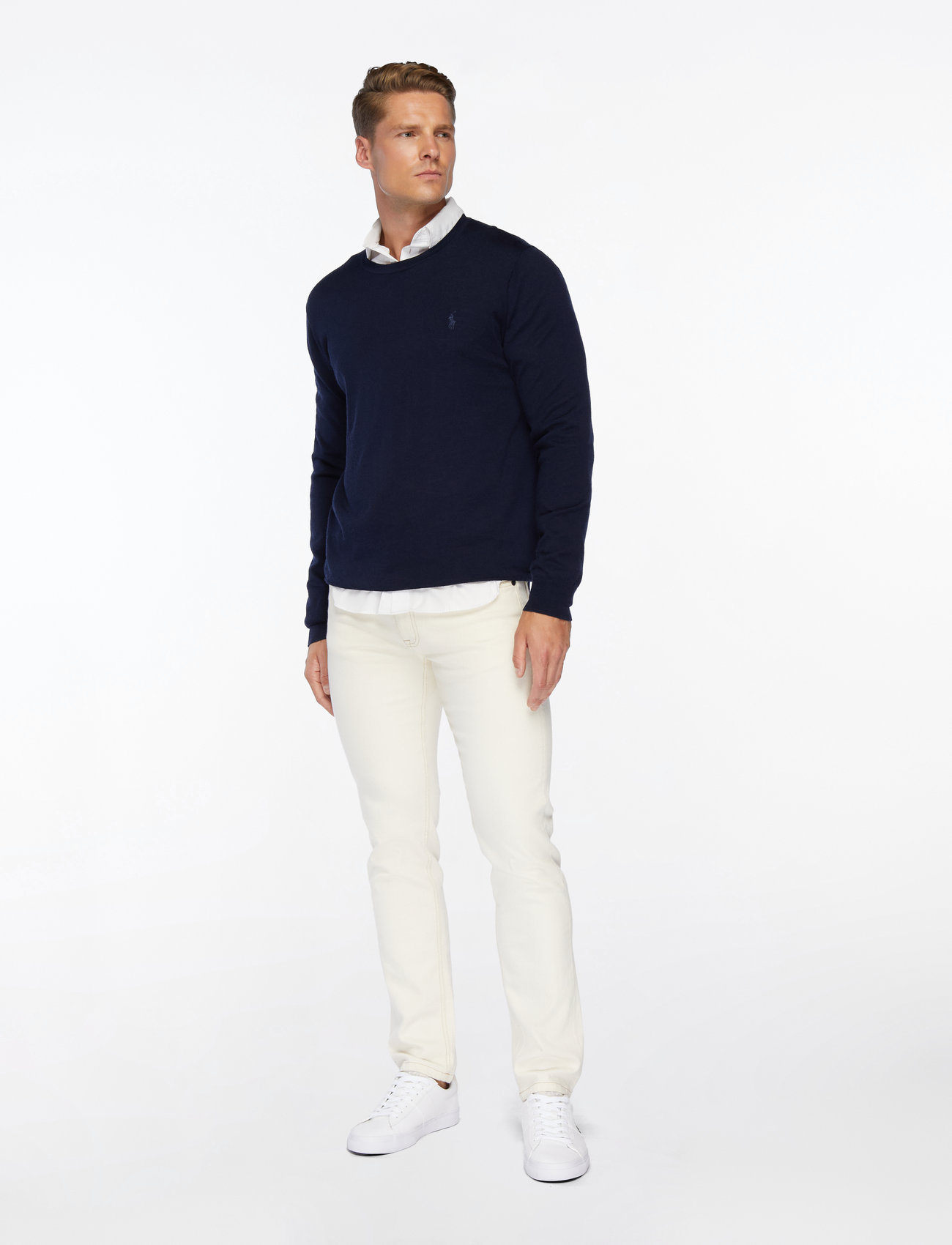 Polo Ralph Lauren - Slim Fit Washable Wool Crewneck Sweater - rund hals - hunter navy - 3